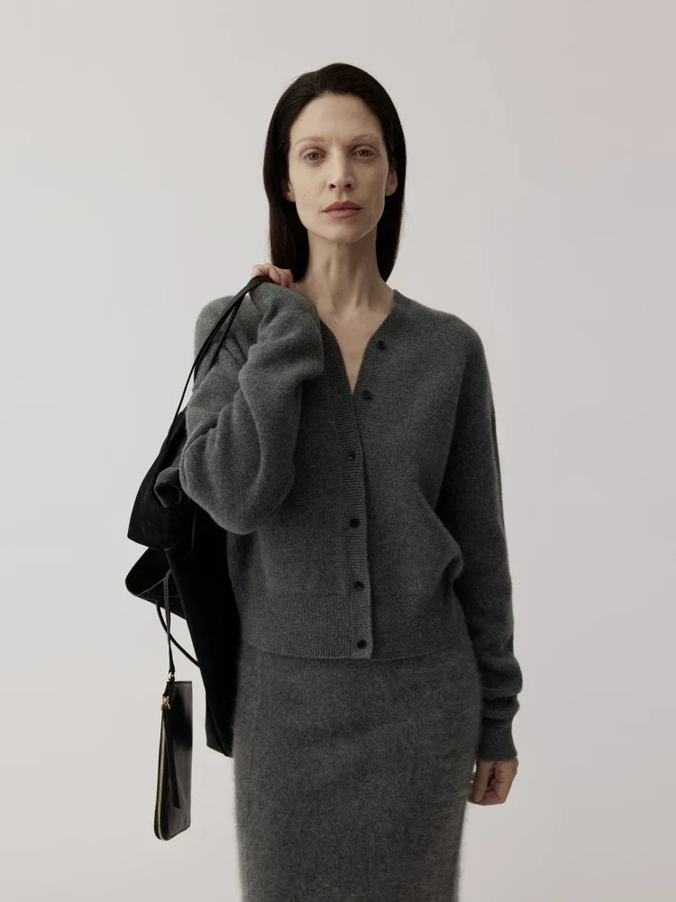 Button V-Neck Cardigan - Image 3