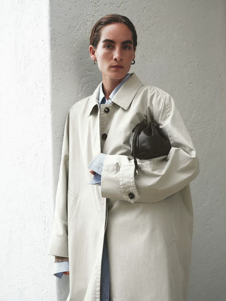 Buttoned Raglan Coat - Image 2