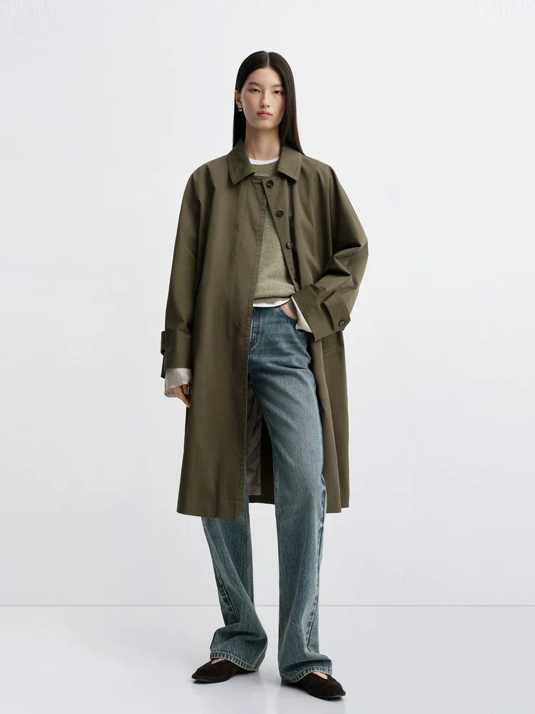Buttoned Raglan Coat - Image 4