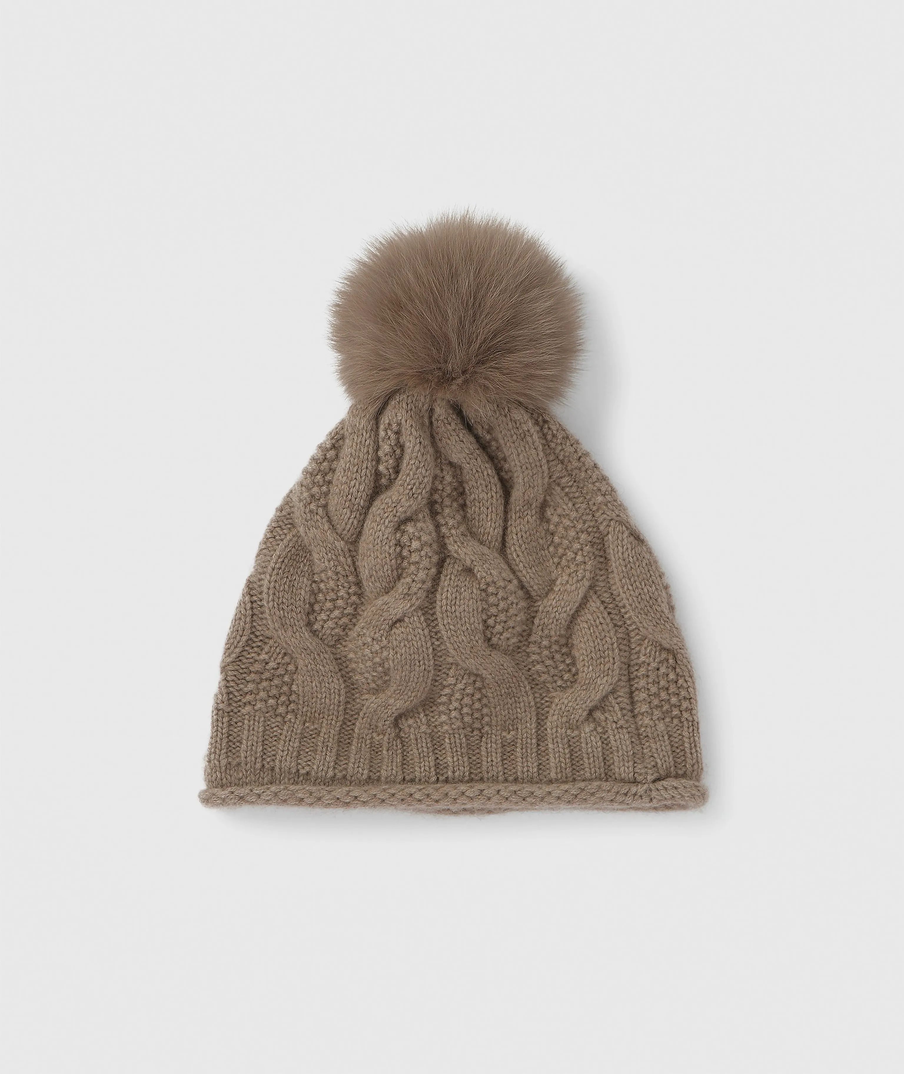 Cable-Knit Cashmere Pom-Pom Beanie - Image 5
