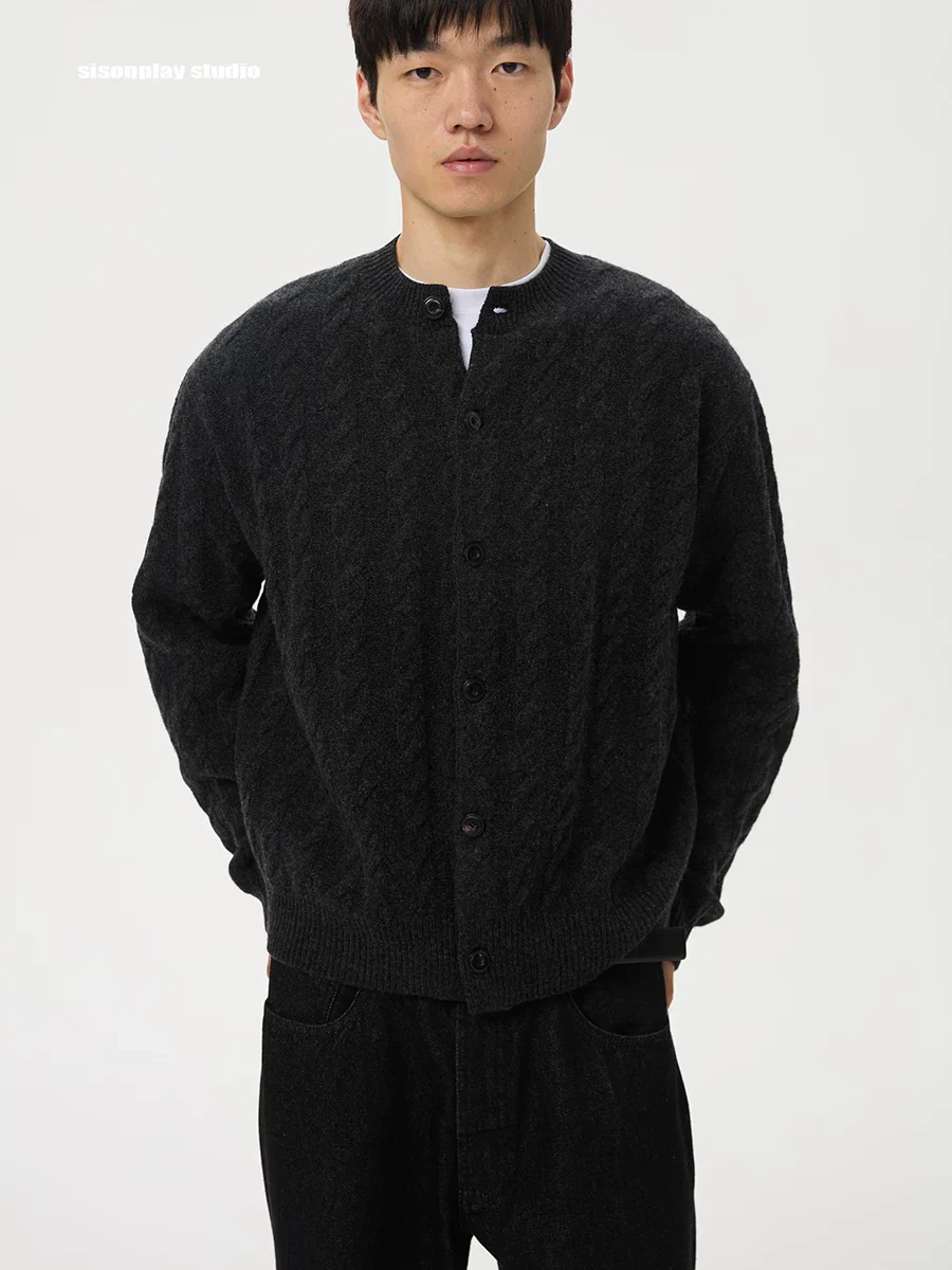 Cable Knit Crewneck Cardigan