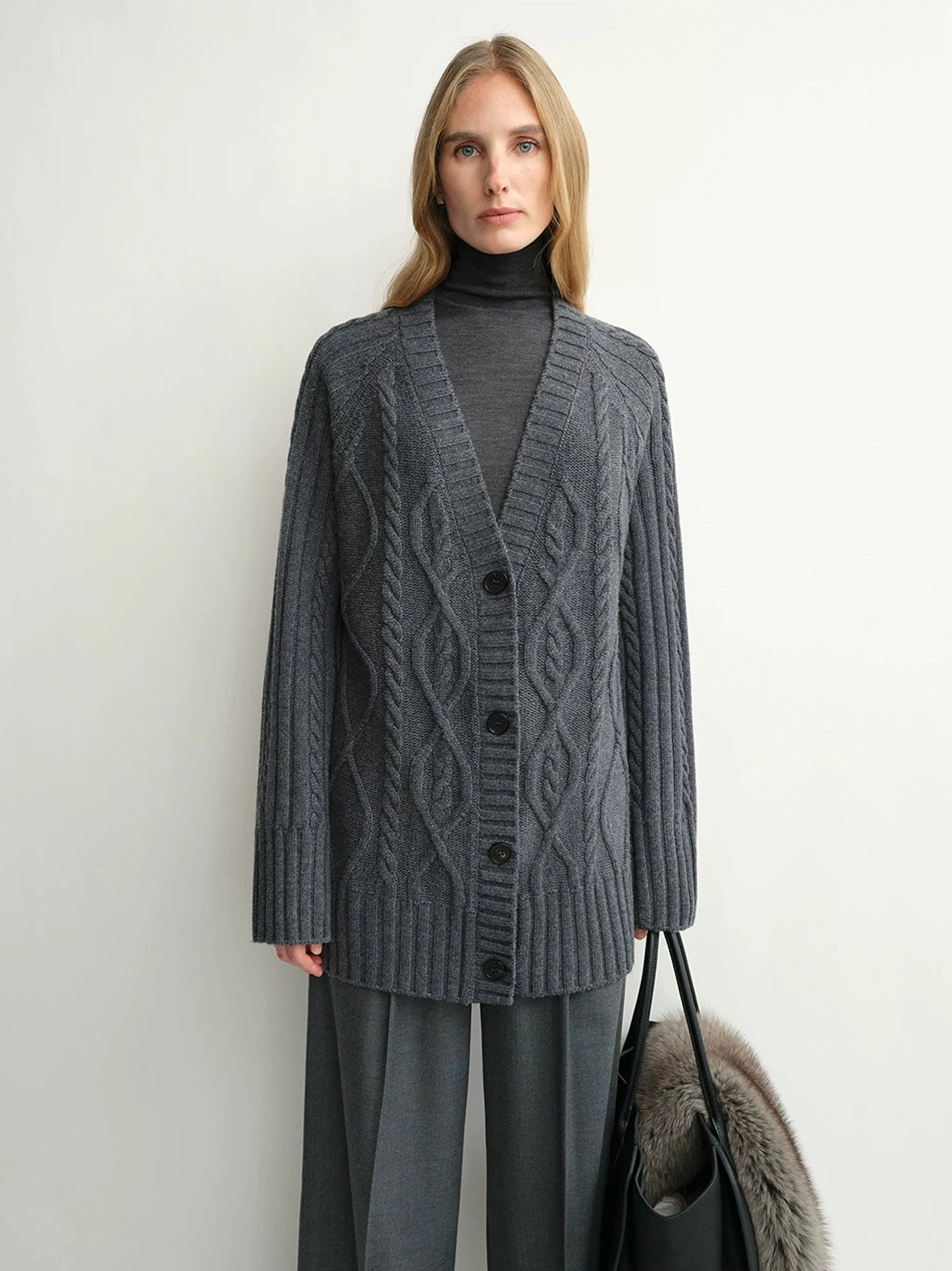 Cable-Knit Merino Turtleneck Sweater - Image 6
