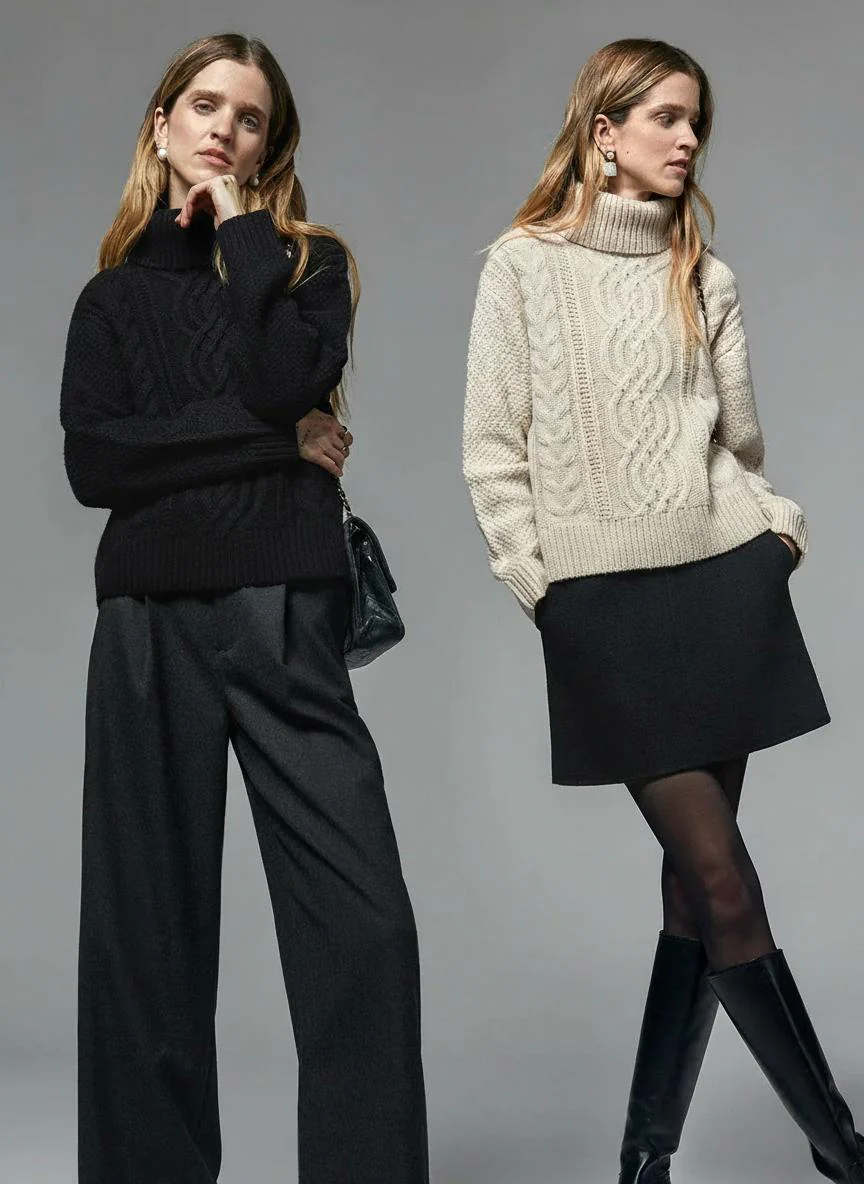 Cable Knit Turtleneck Sweater - Image 5