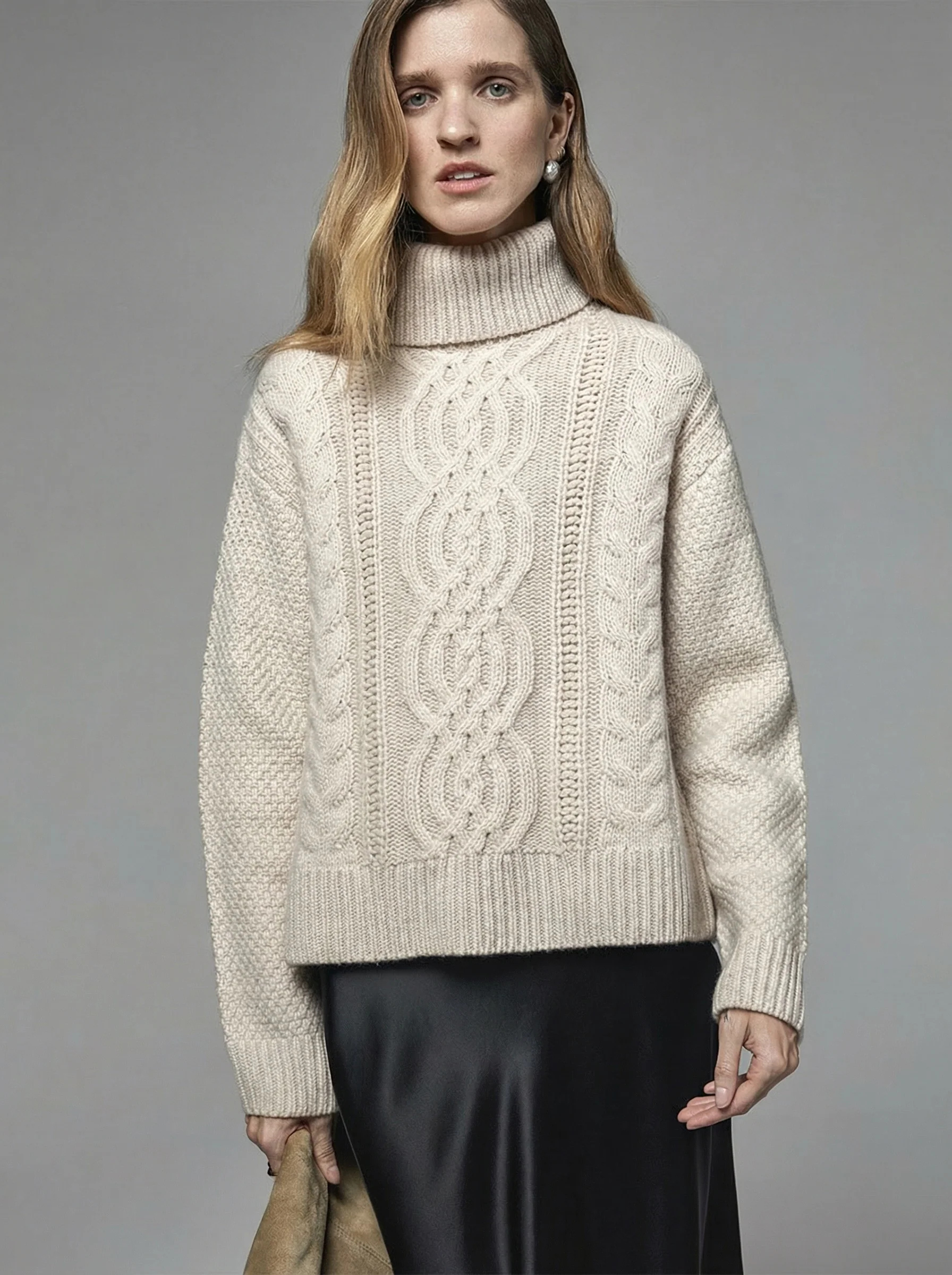 Cable Knit Turtleneck Sweater - Image 7
