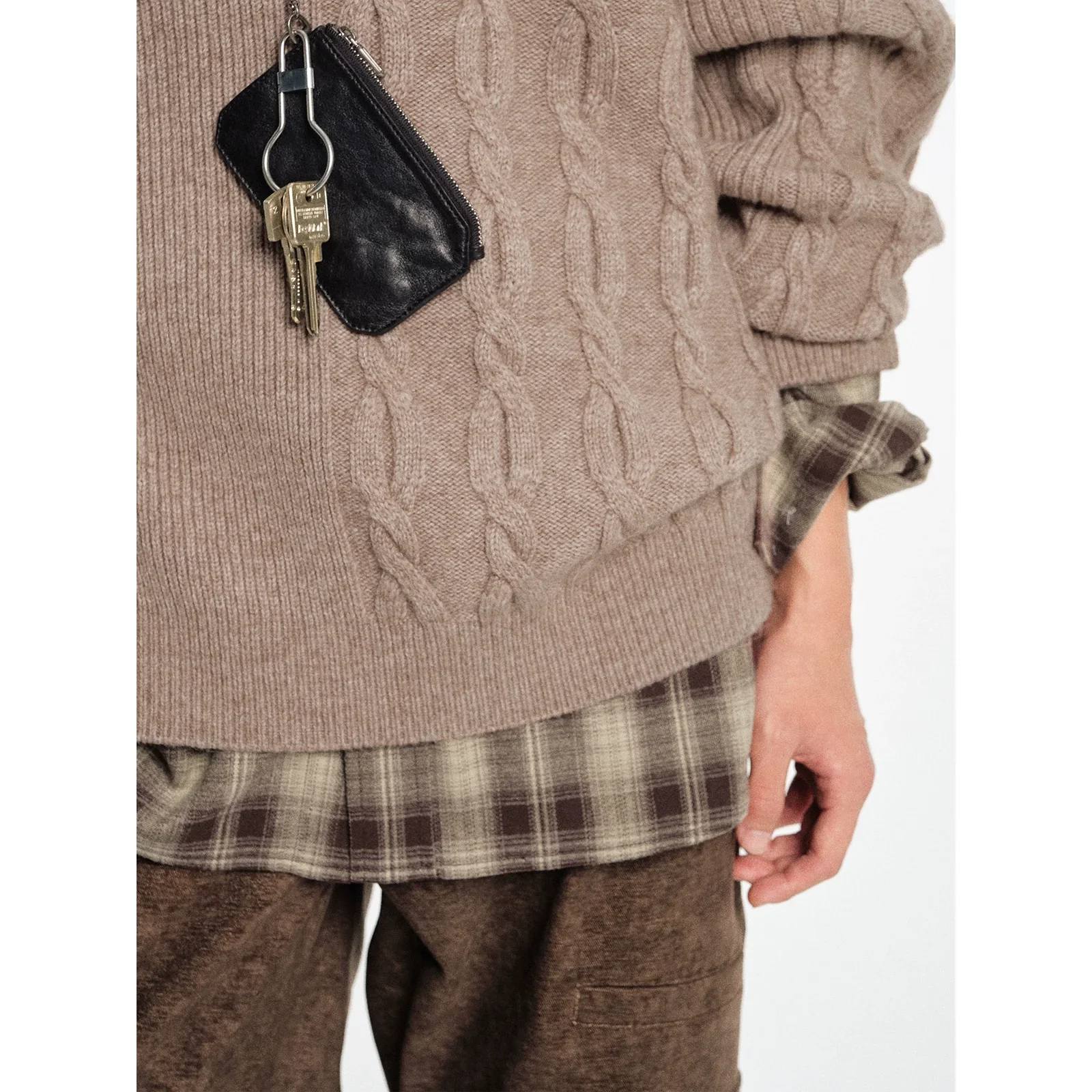 Cable-Knit Zipper Sweater - Image 2