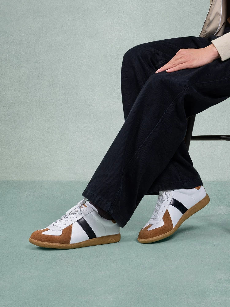 Calf Faux Leather Suede Trainer