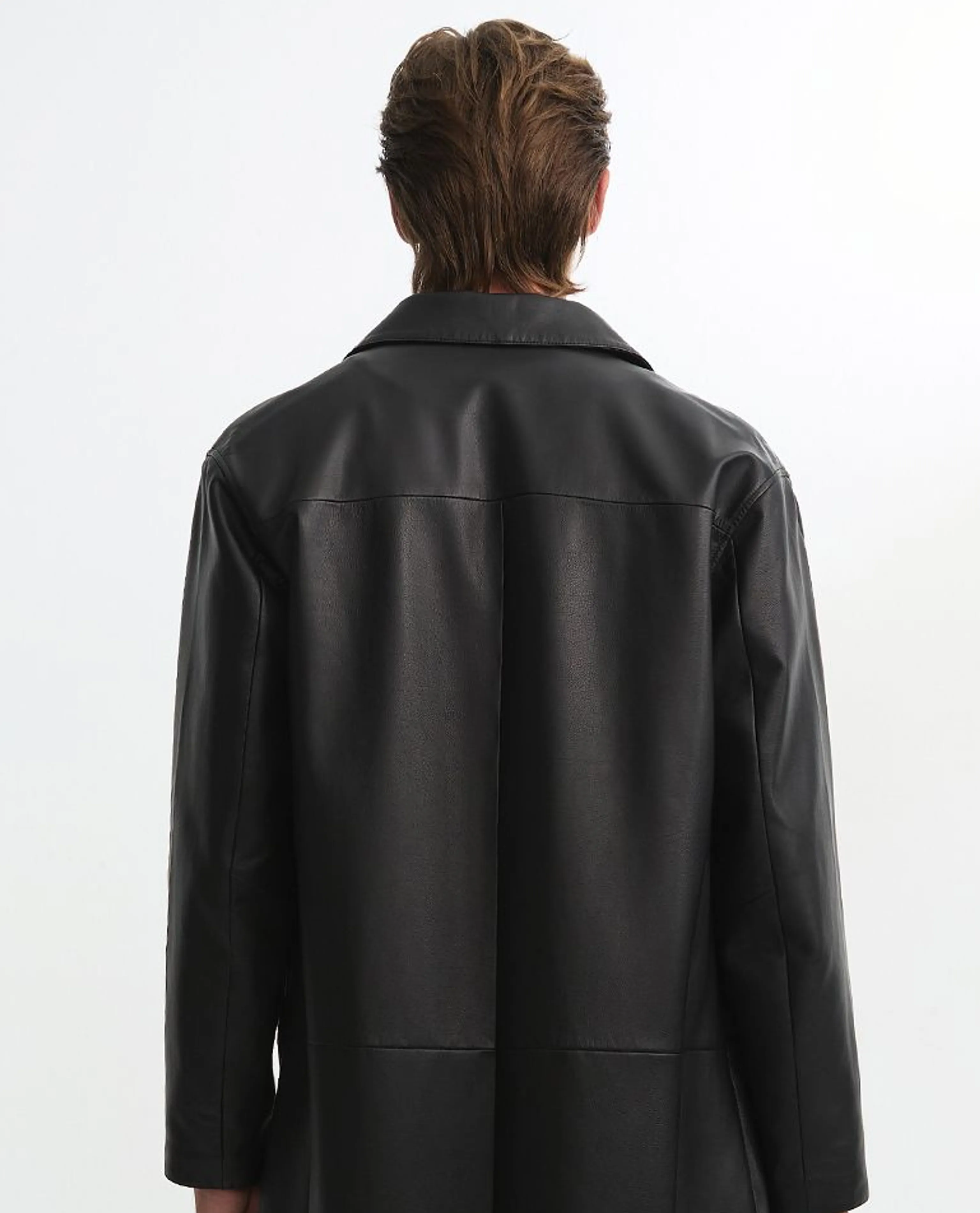 Calfskin Four-Button Overcoat - Image 3
