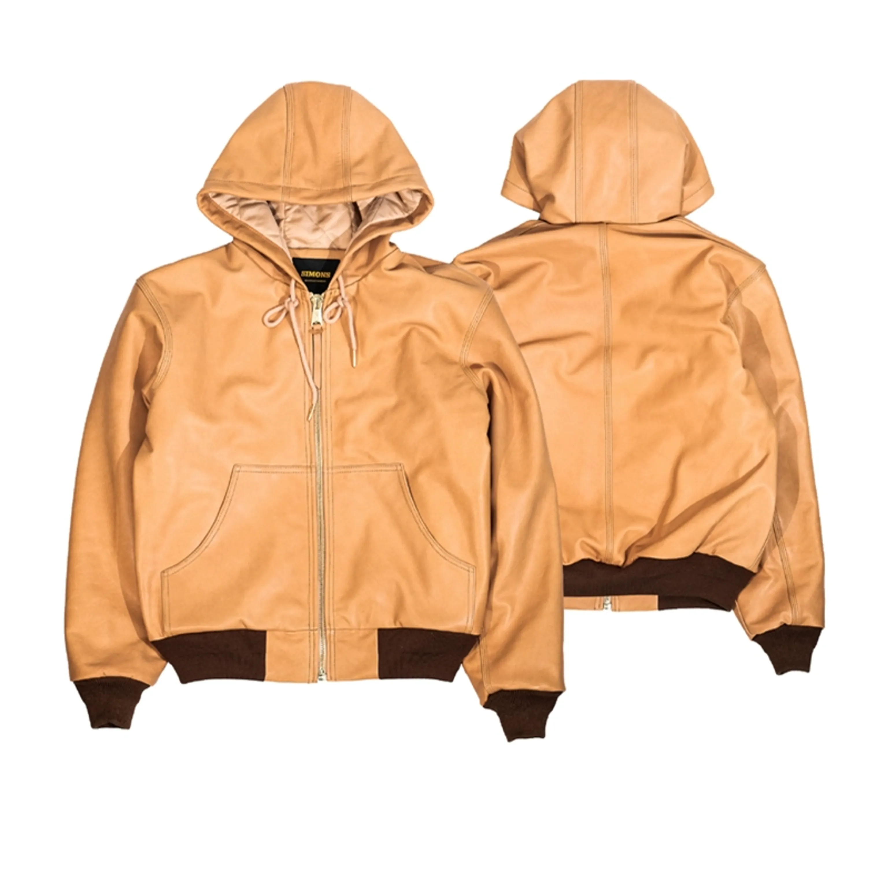 Calfskin Hooded Bomber Jacket - Image 6