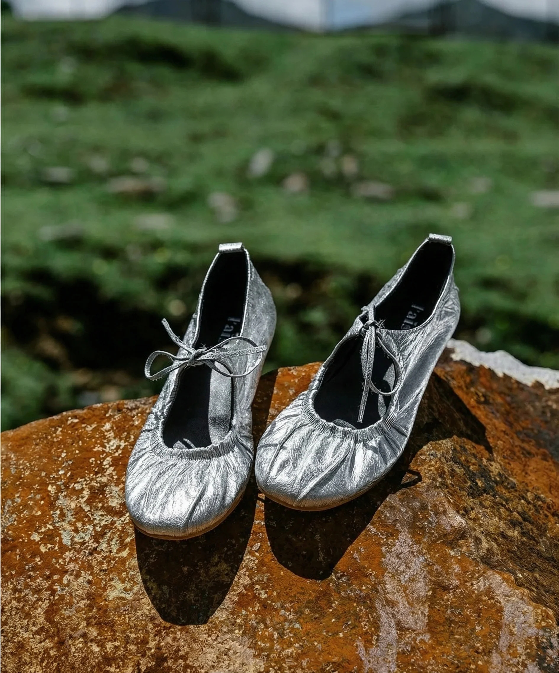 Calfskin Lace-Up Ballet Flats - Image 4