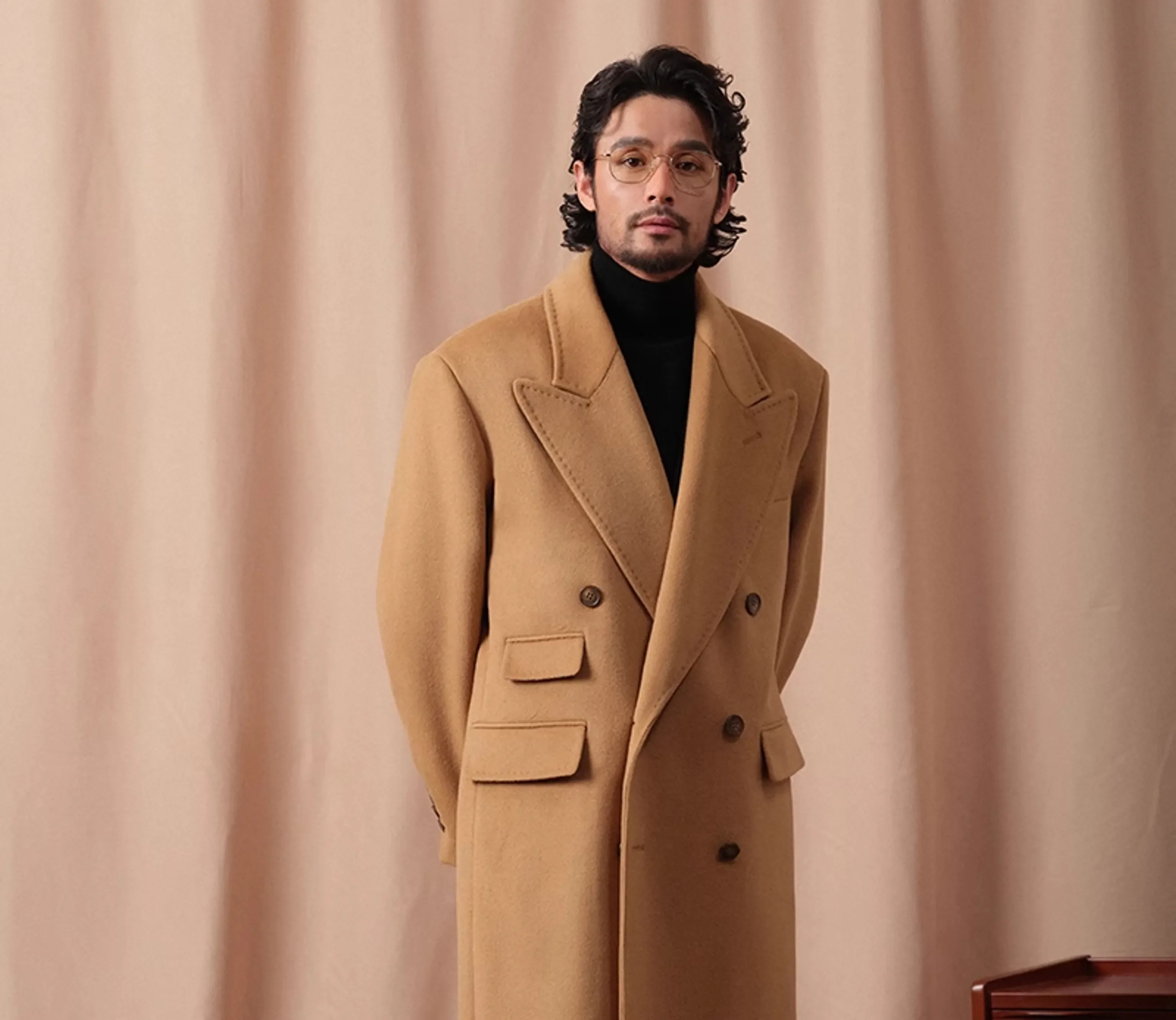 Camel Double-Breasted Overcoat - Image 5