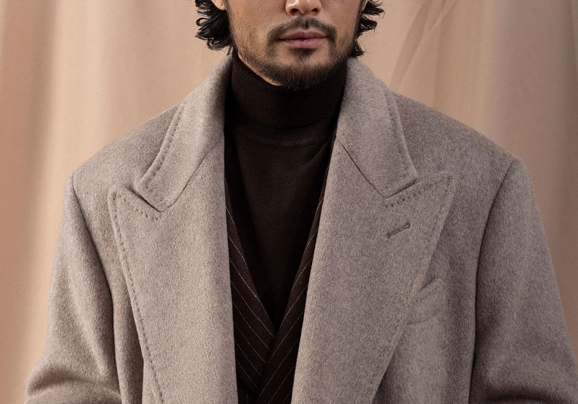Camel Double-Breasted Overcoat - Image 6