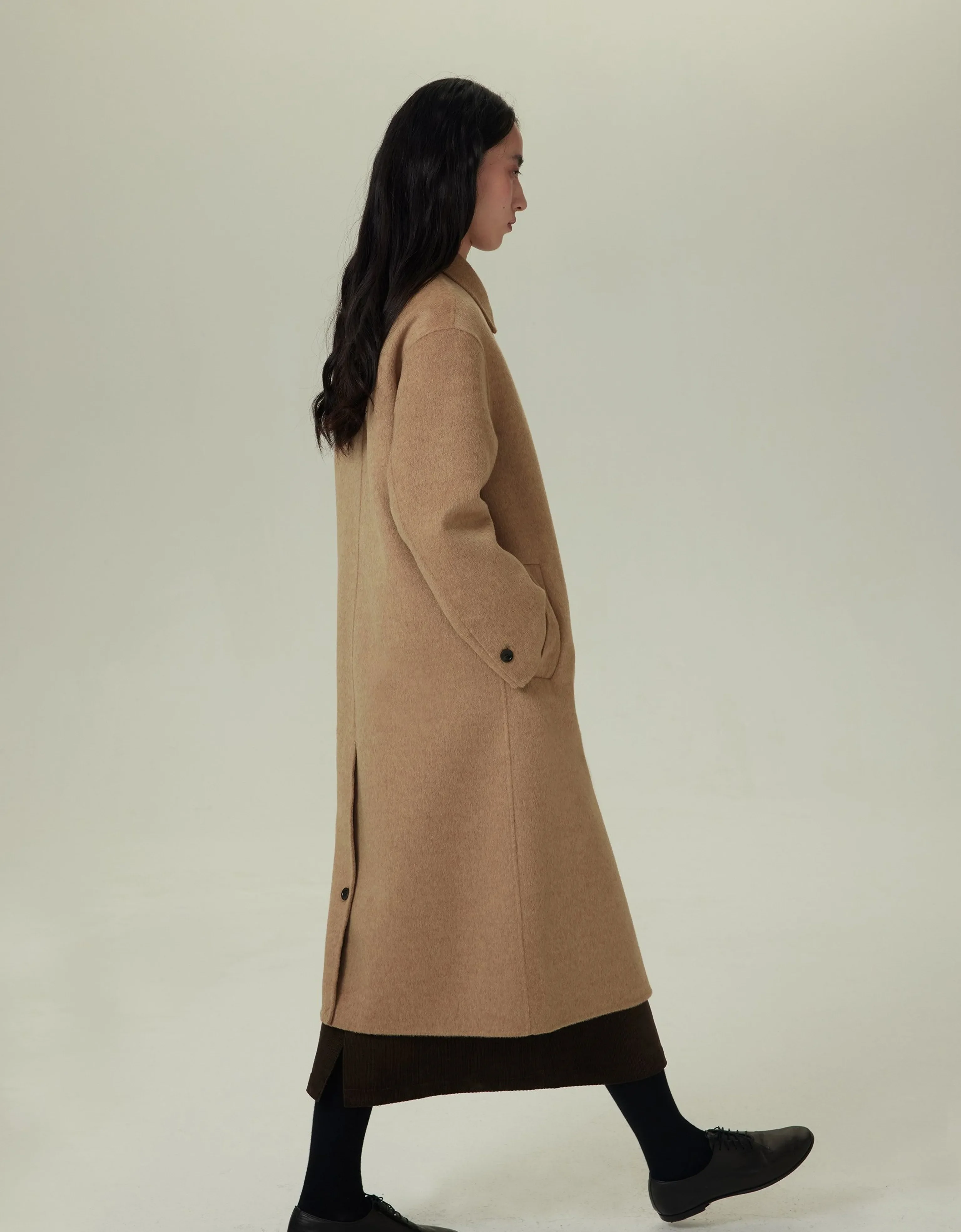 Camel Longline Coat - Image 3