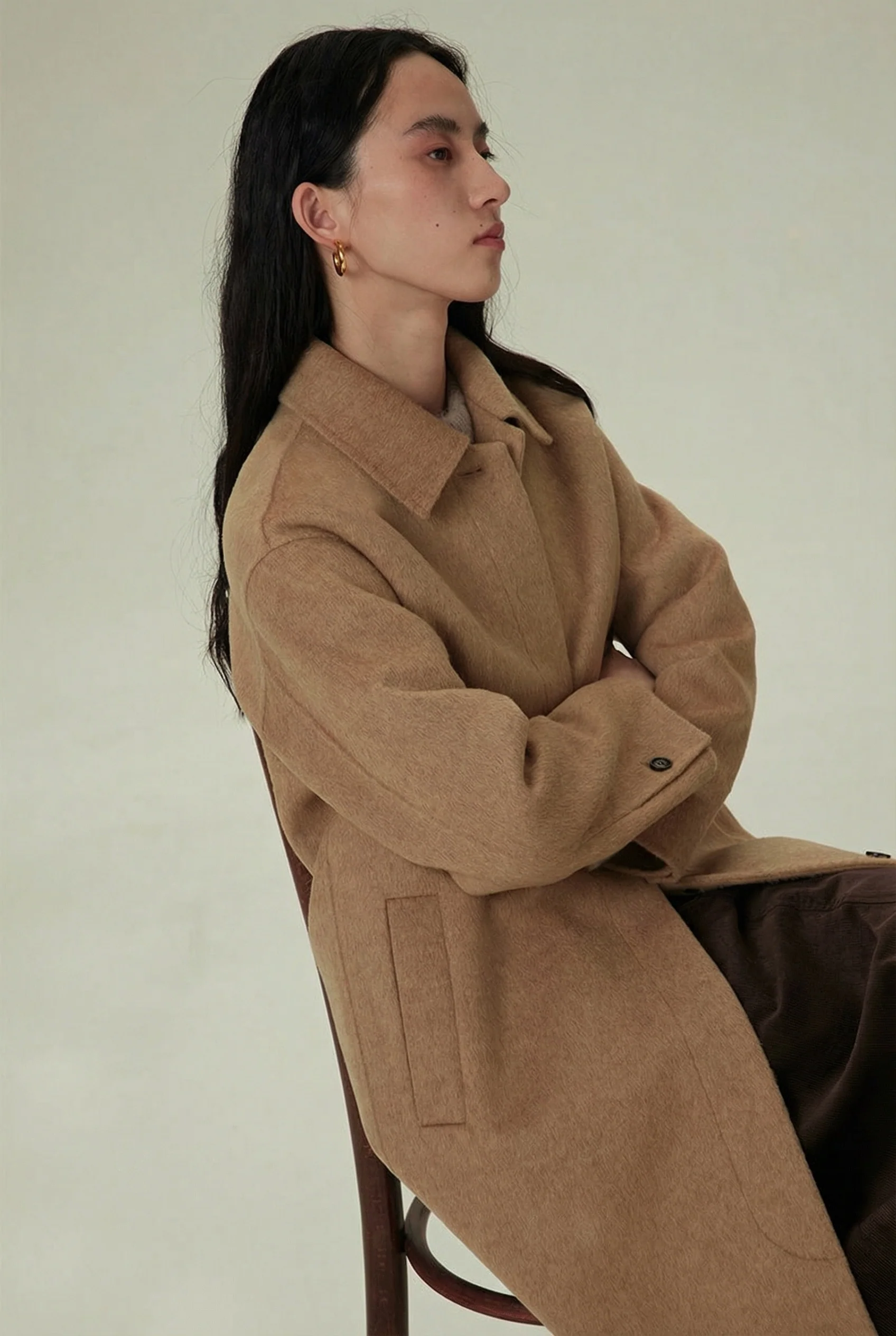 Camel Longline Coat - Image 4