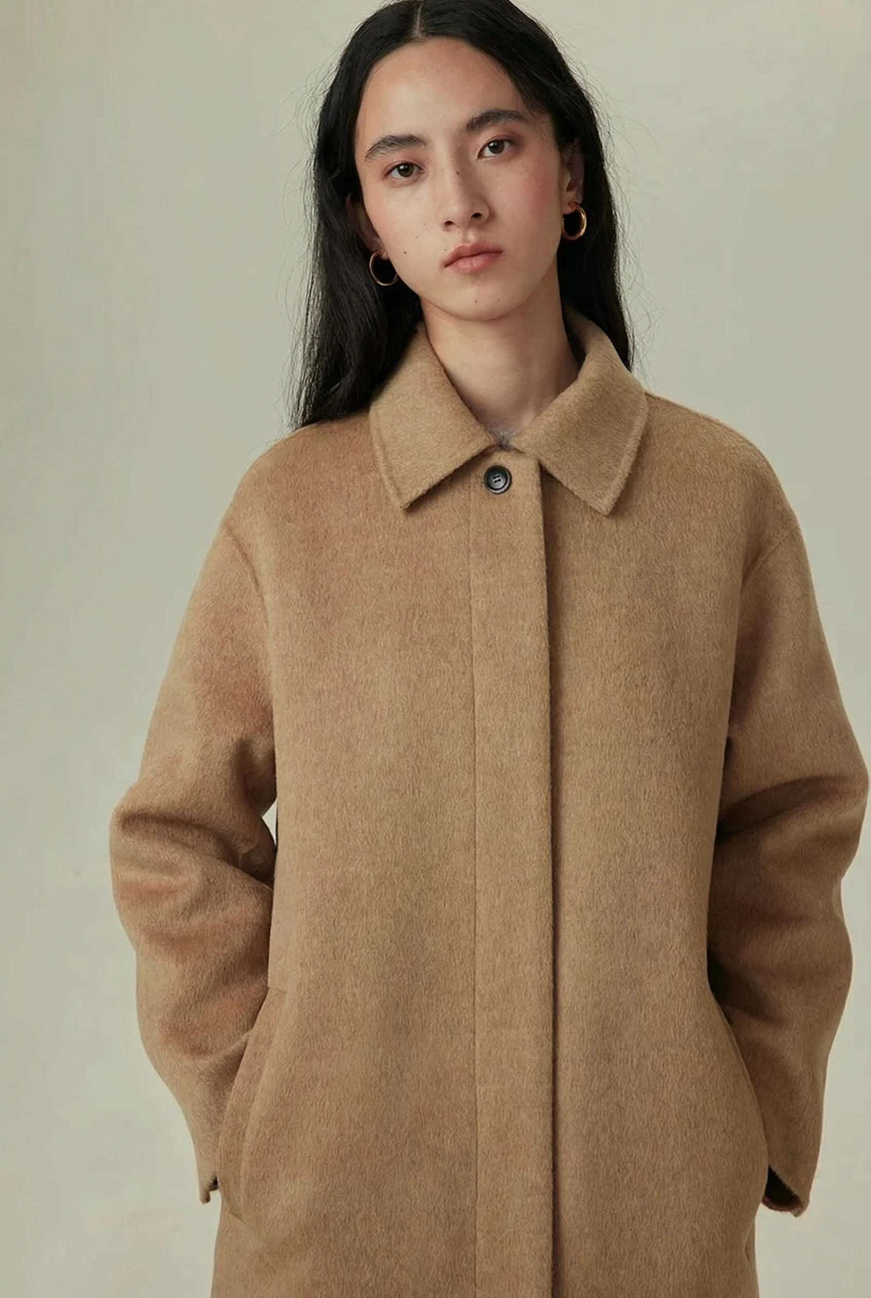 Camel Longline Coat - Image 5