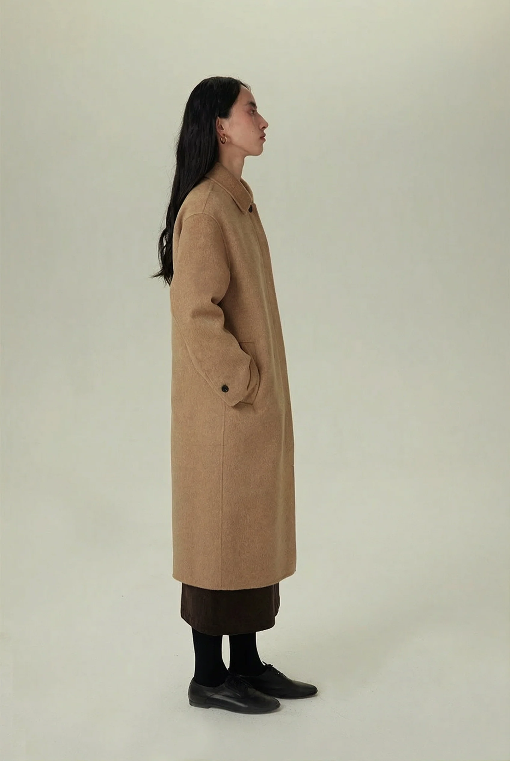 Camel Longline Coat - Image 6