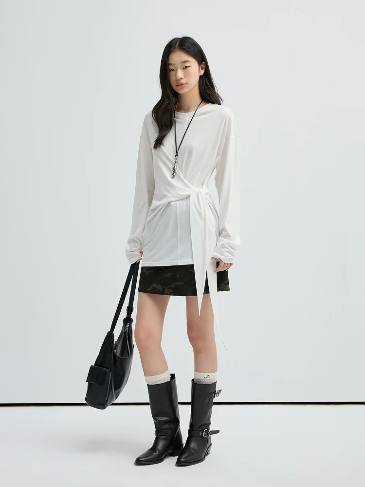 Camouflage Twill A-Line Mini Skirt - Image 4