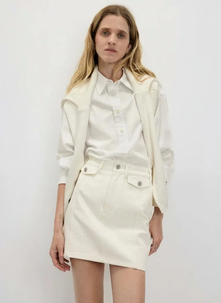 Candice White Denim Skirt - Image 3