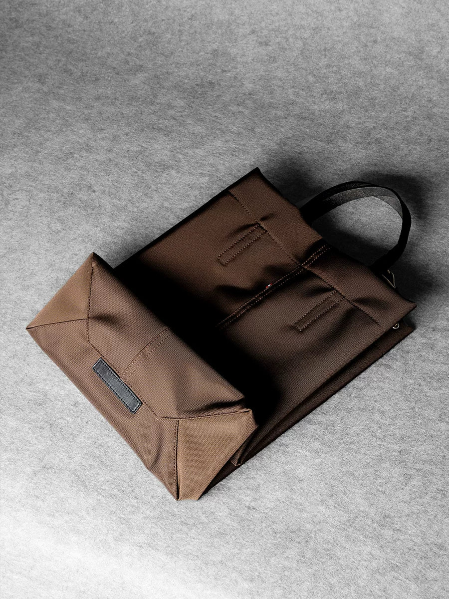 Canvas and Faux Leather Vertical Tote - Image 4