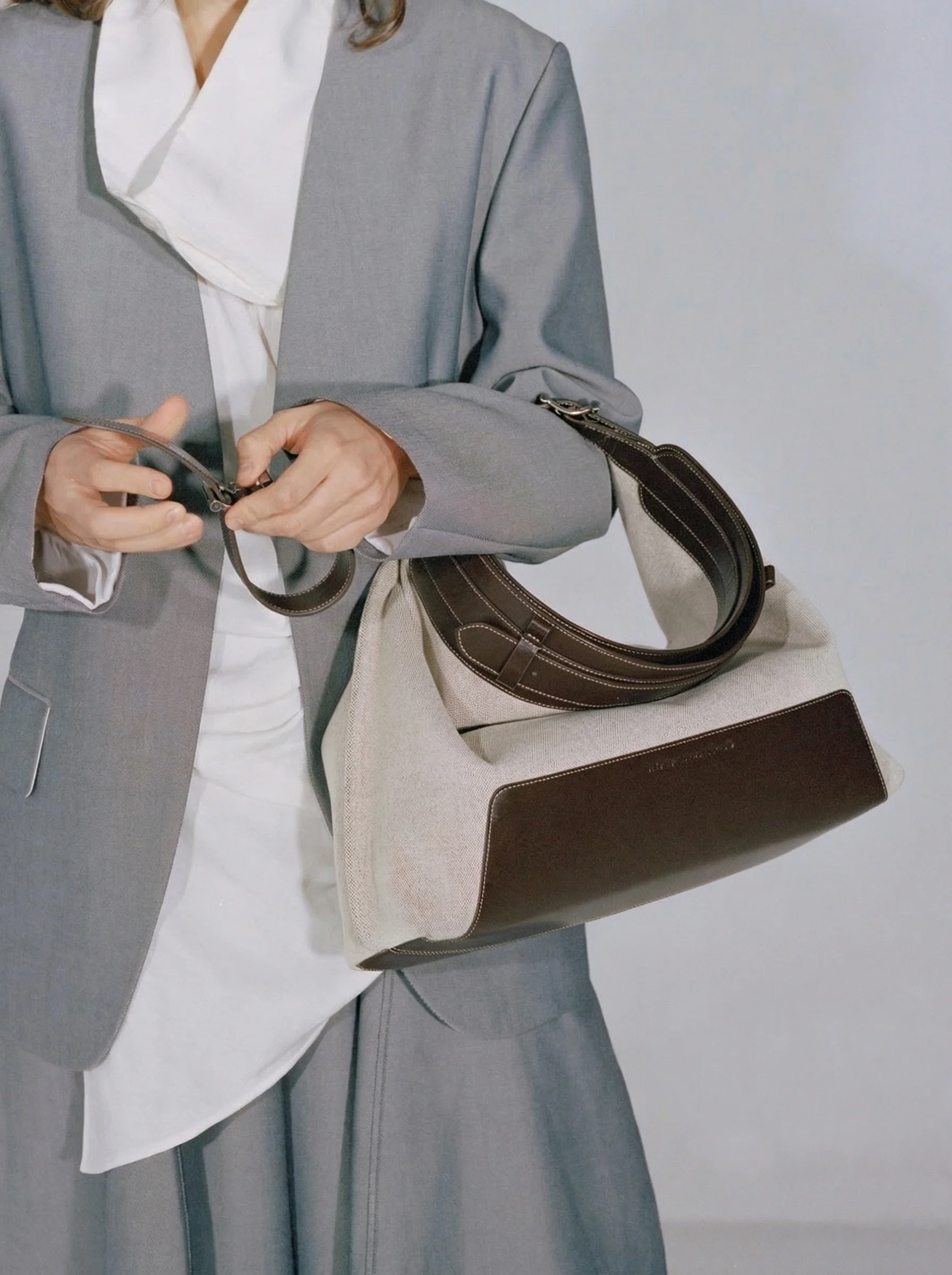 Canvas Leather Hobo - Image 3
