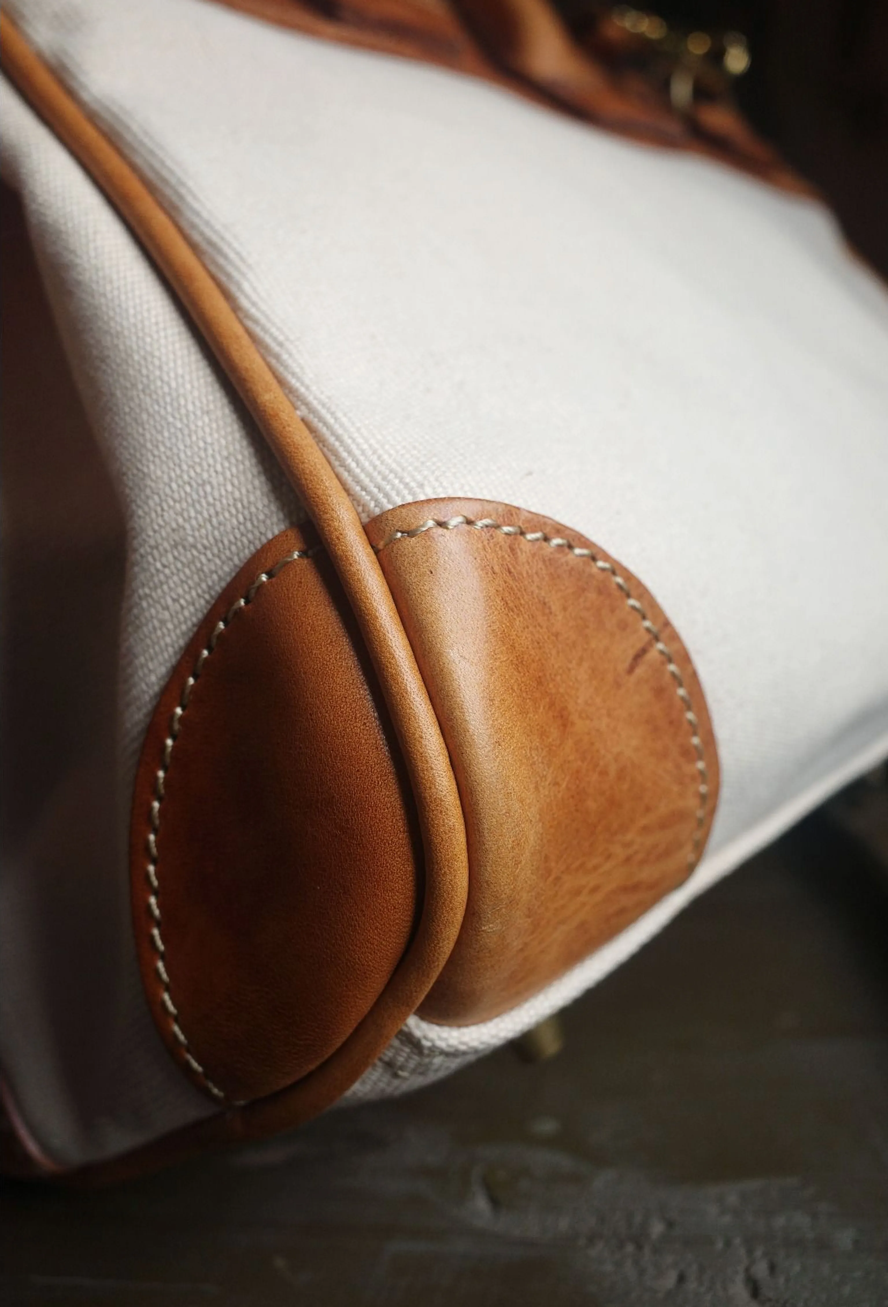 Canvas Leather Top-Handle Bag - Image 8