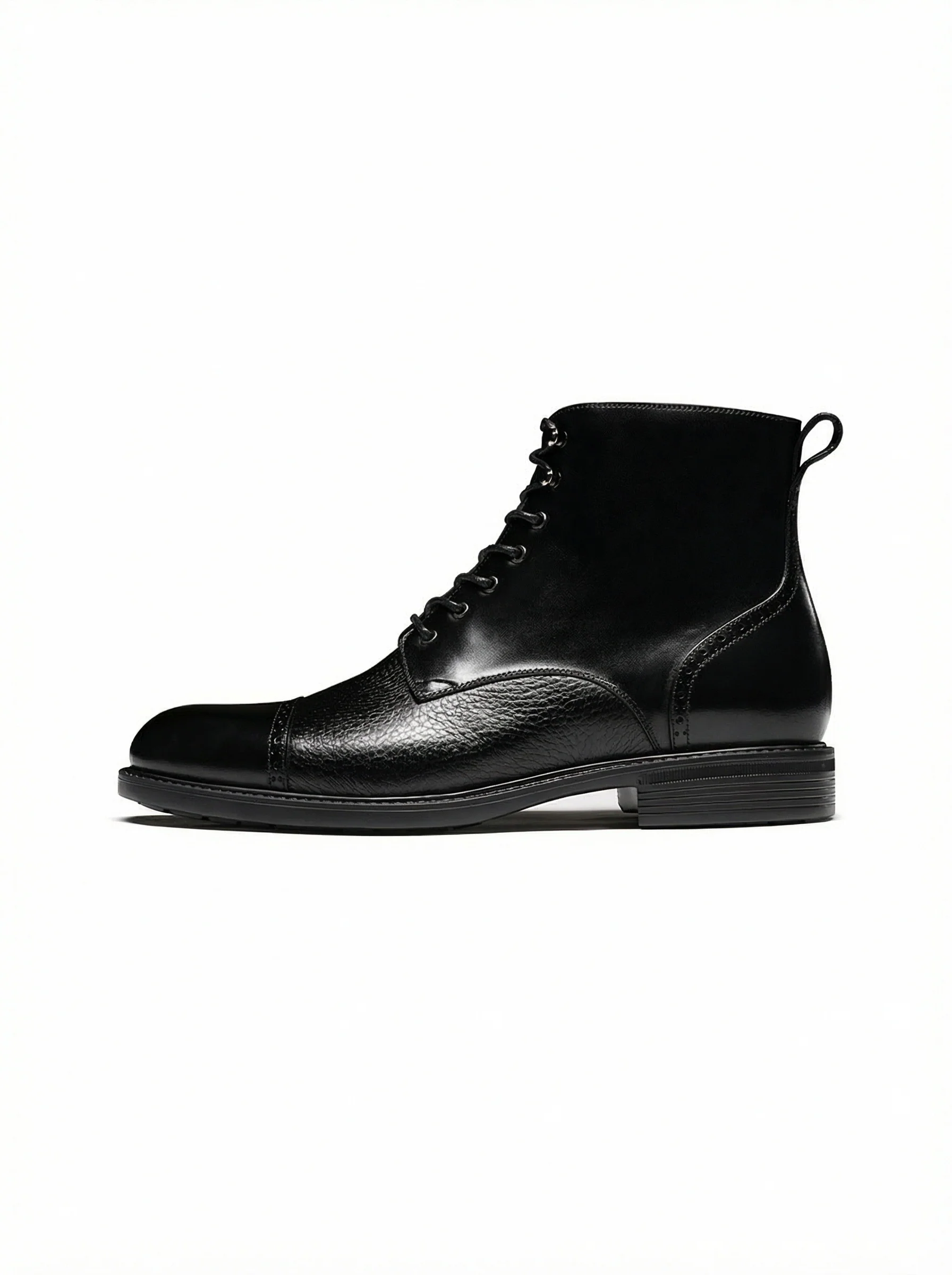 Cap-Toe Leather Ankle Boots - Image 3