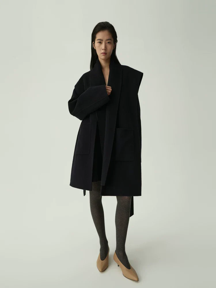Cape Collar Wrap Coat - Image 2