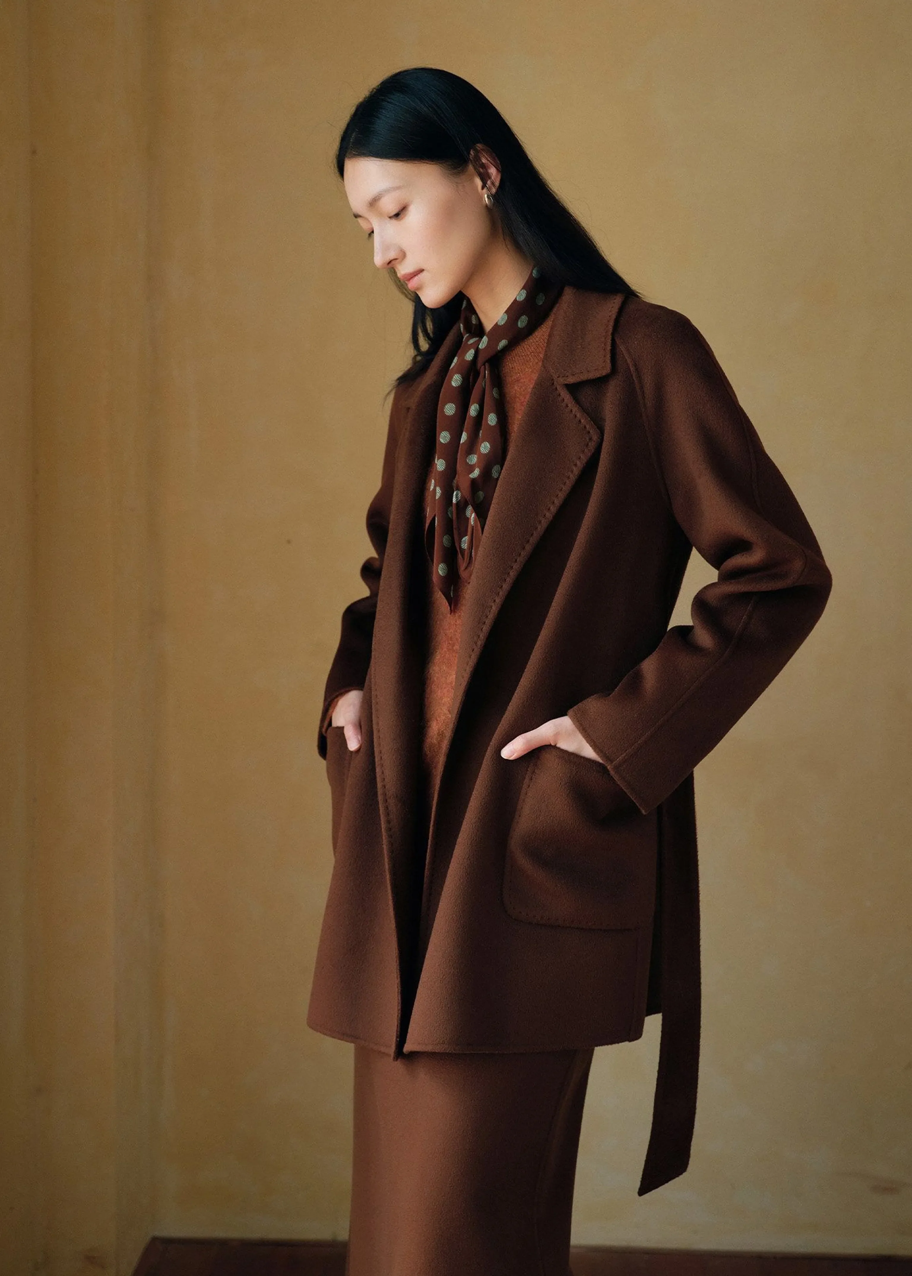 Cashmere Belted Short Coat - Image 2