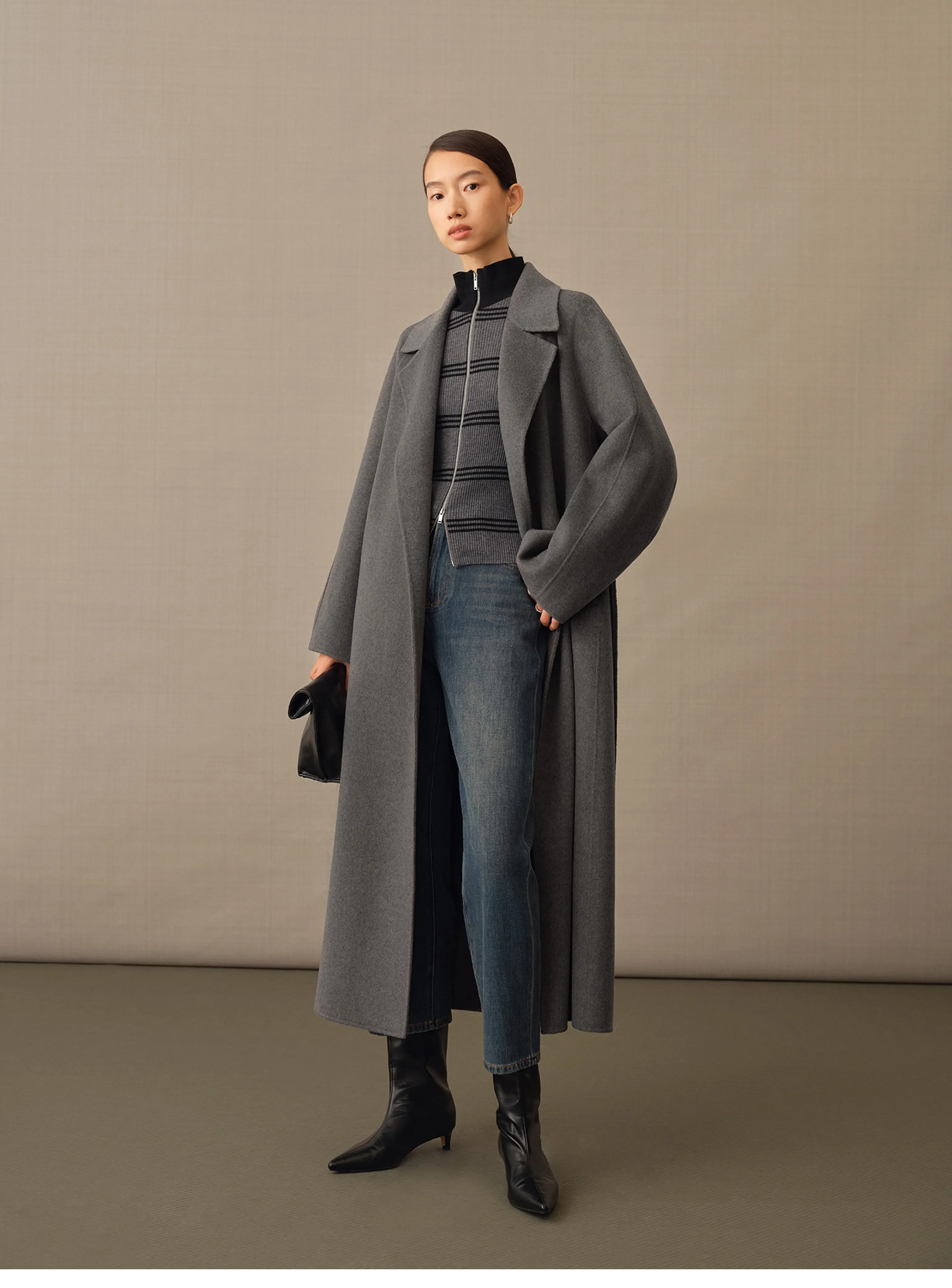 Cashmere Belted Wrap Coat