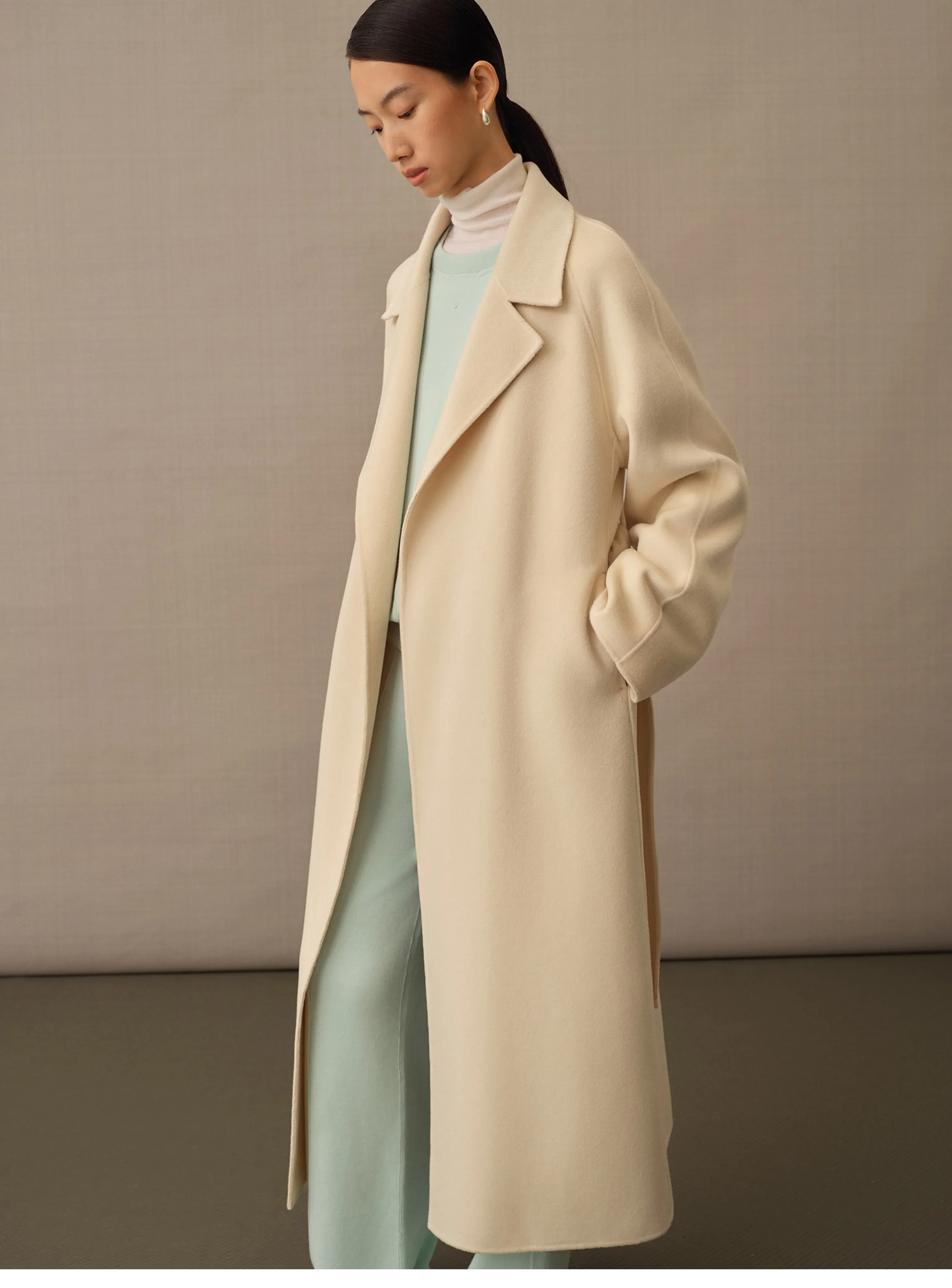 Cashmere Belted Wrap Coat - Image 5