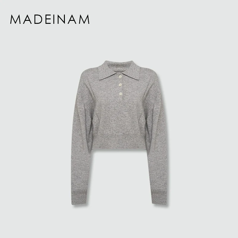Cashmere-Blend Cropped Polo Sweater - Image 6