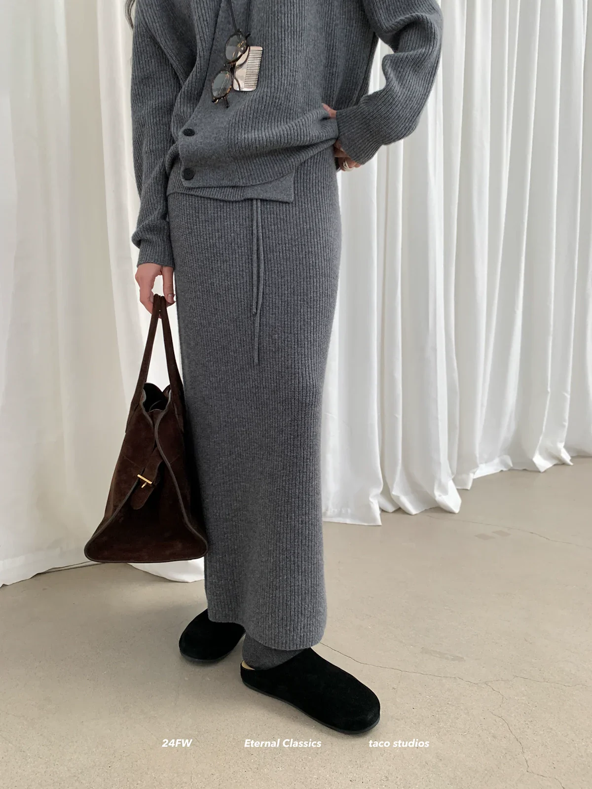 Cashmere Blend Rib Knit Set - Image 5