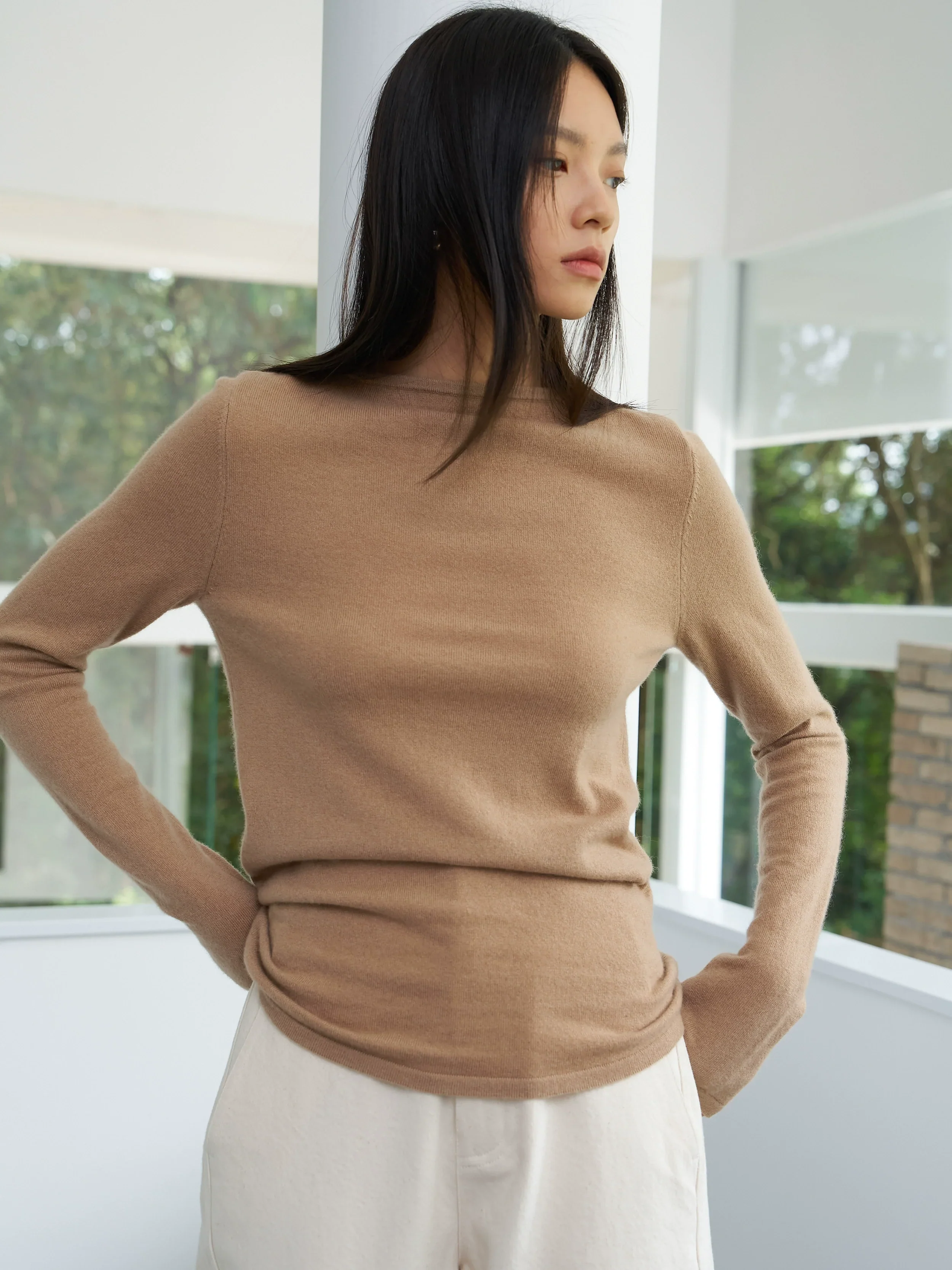Cashmere Boat‑Neck Slim Sweater - Image 4