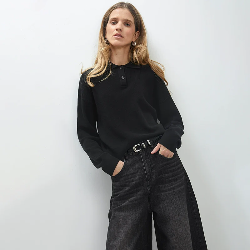 Cashmere Cotton Polo Sweater - Image 3