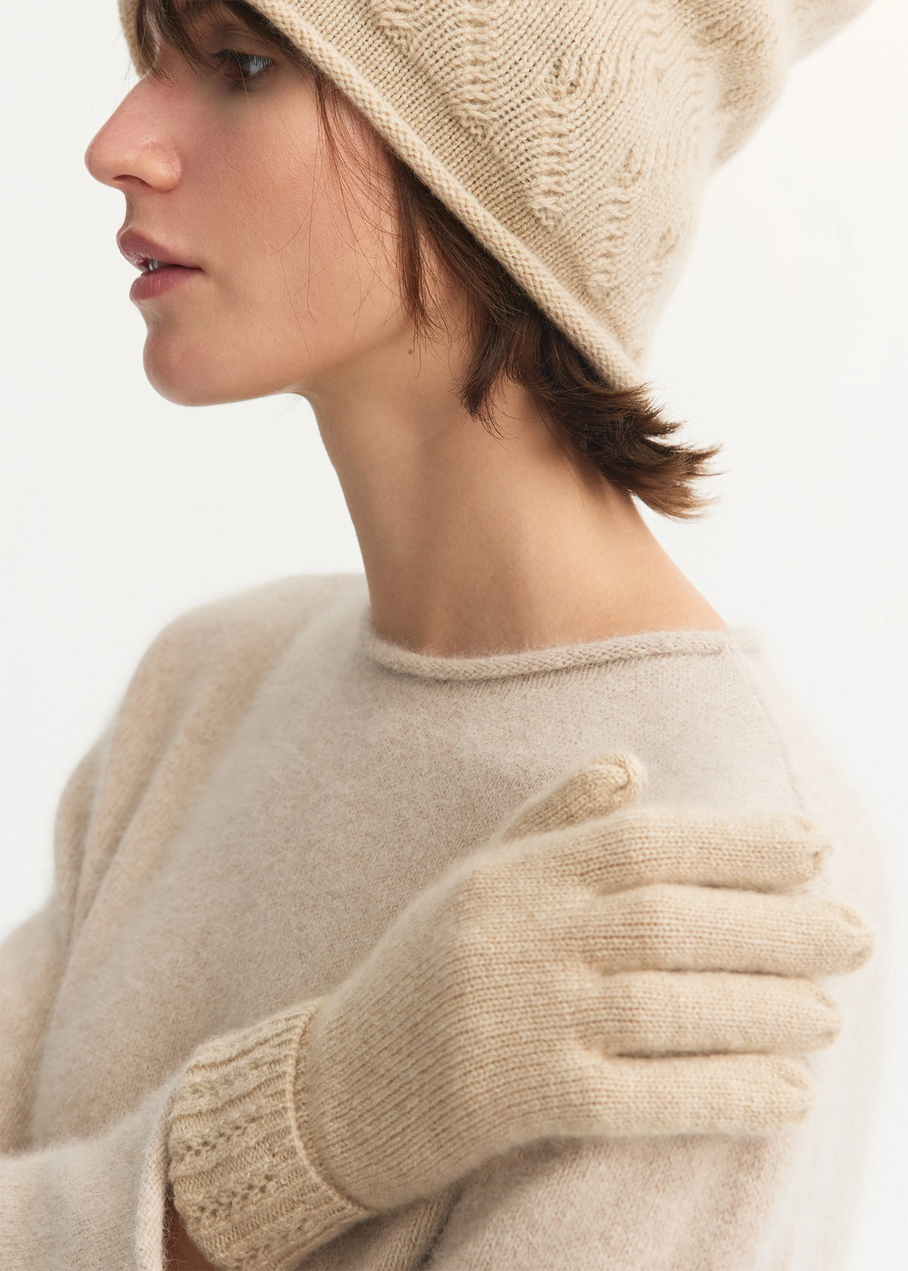 Cashmere Rib Knit Gloves - Image 2