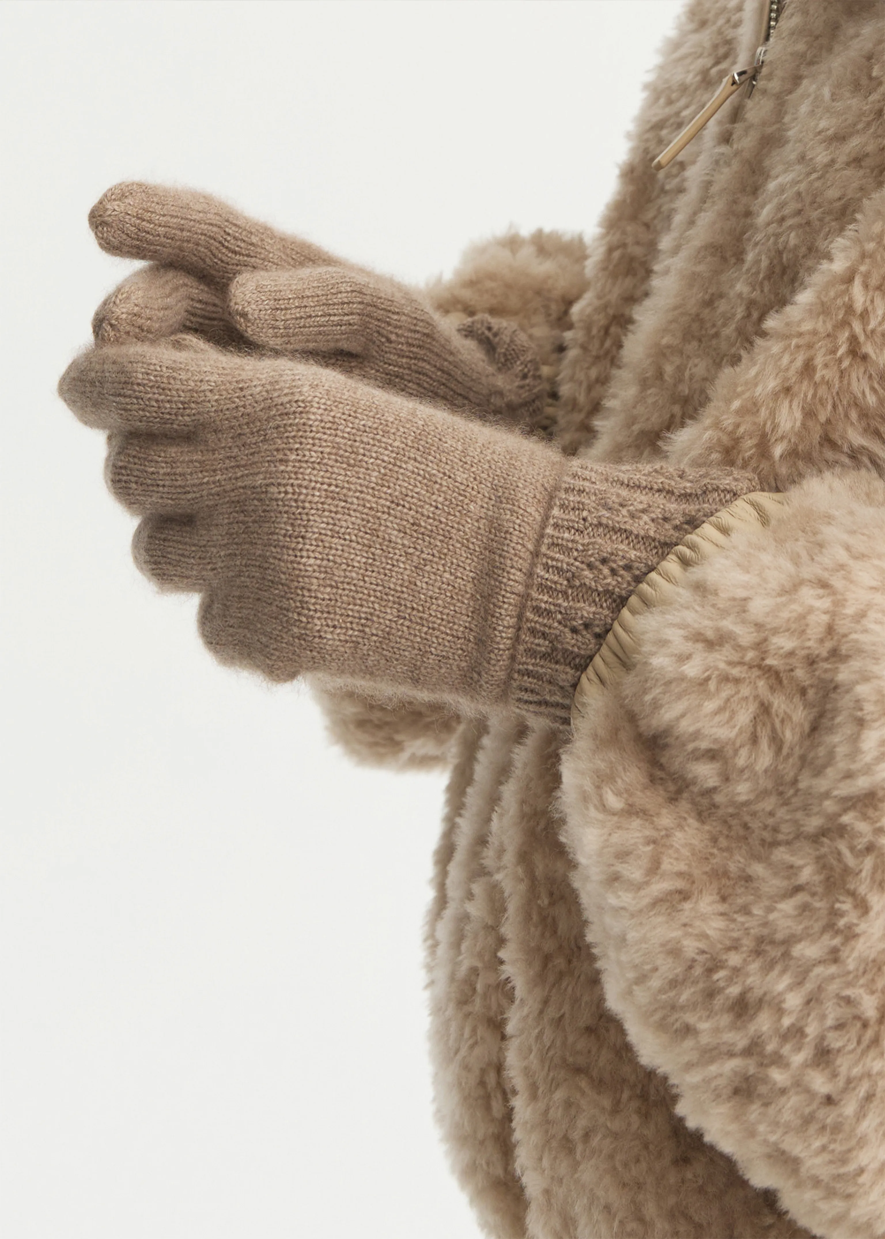 Cashmere Rib Knit Gloves - Image 3
