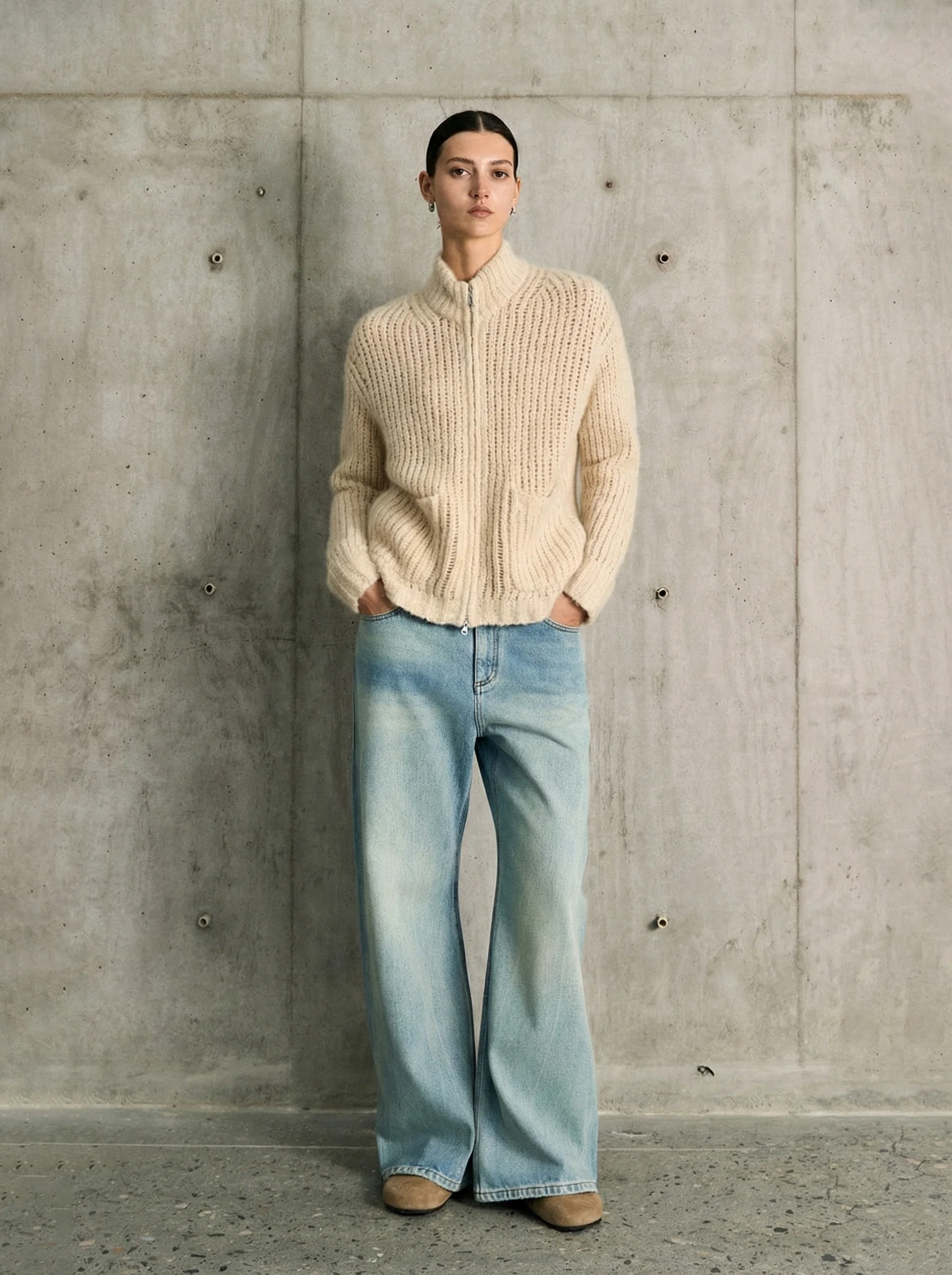 Cashmere Silk Zip Cardigan - Image 5