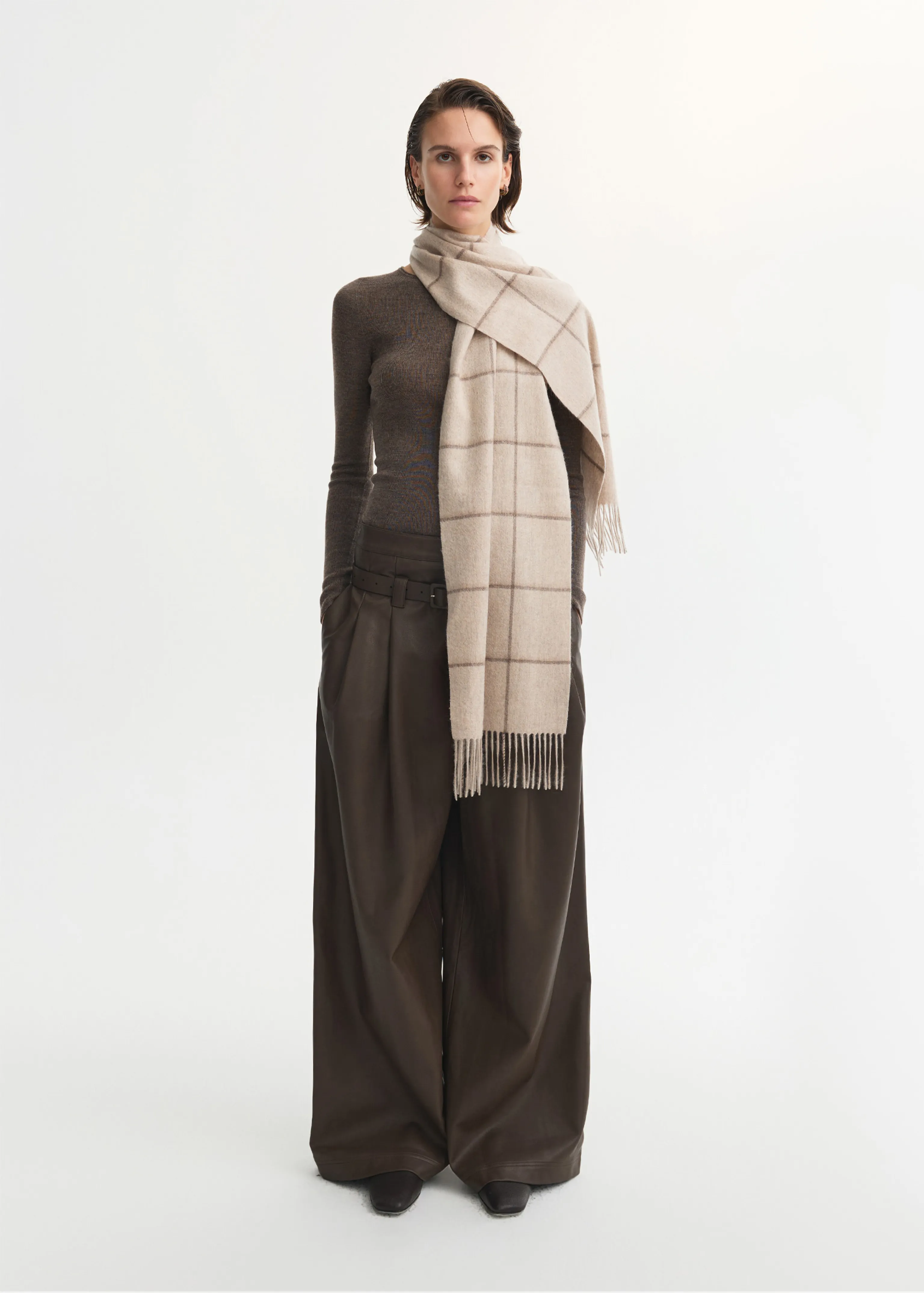 Cashmere Windowpane Scarf - Image 3