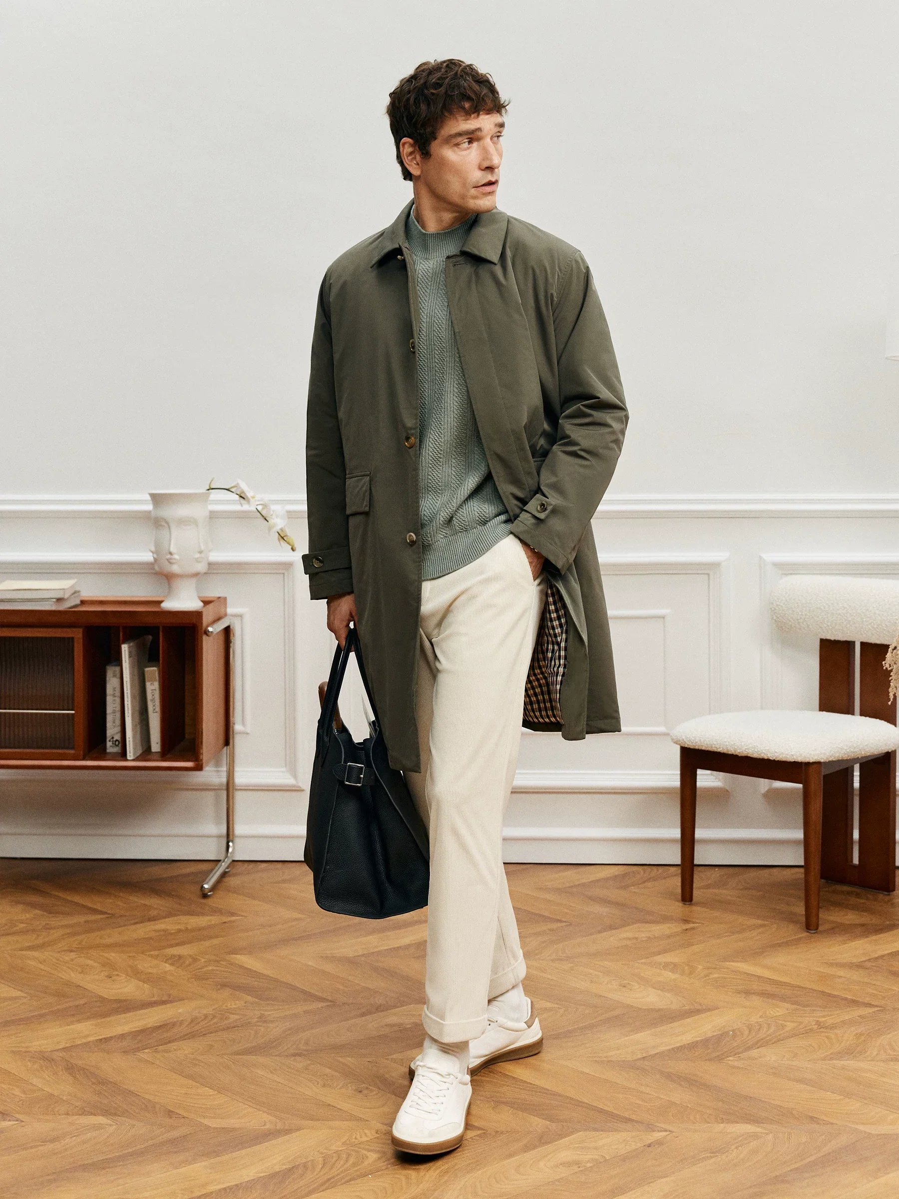 Cashmere-Wool Cable-Knit Mock-Neck Sweater - Image 3