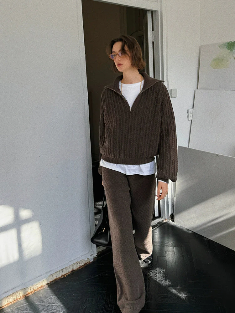 Cashmere-Wool Half-Zip Knit Set - Image 5