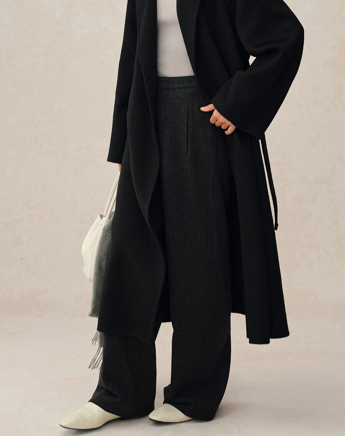 Cashmere-Wool Knit Wide-Leg Trousers - Image 2