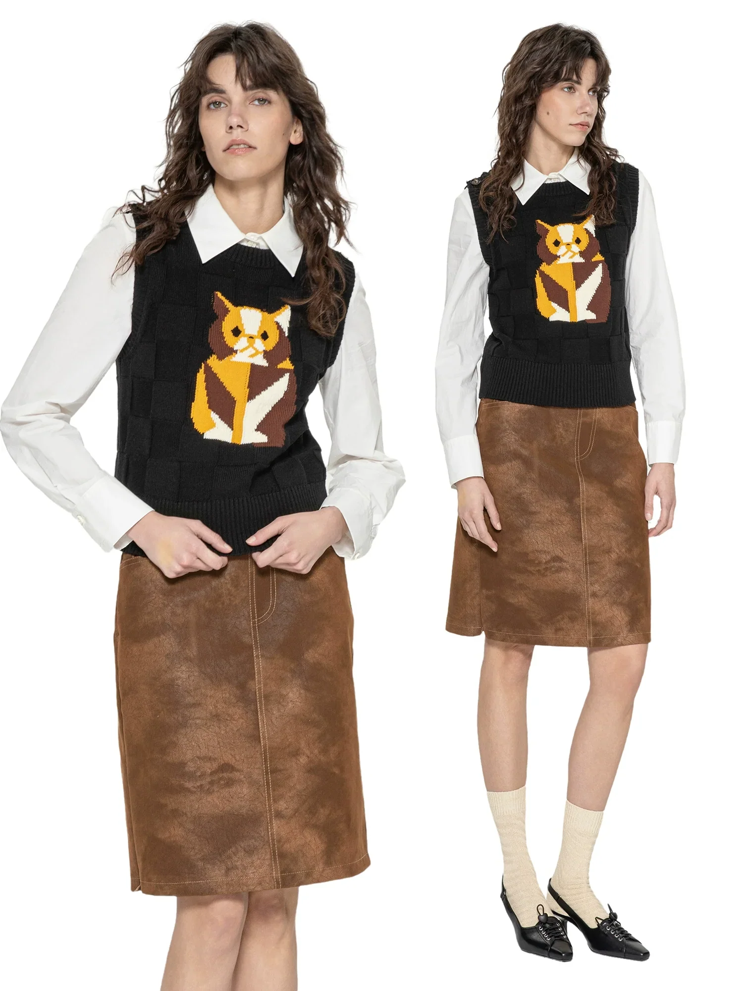 Cat Intarsia Knit Vest - Image 3