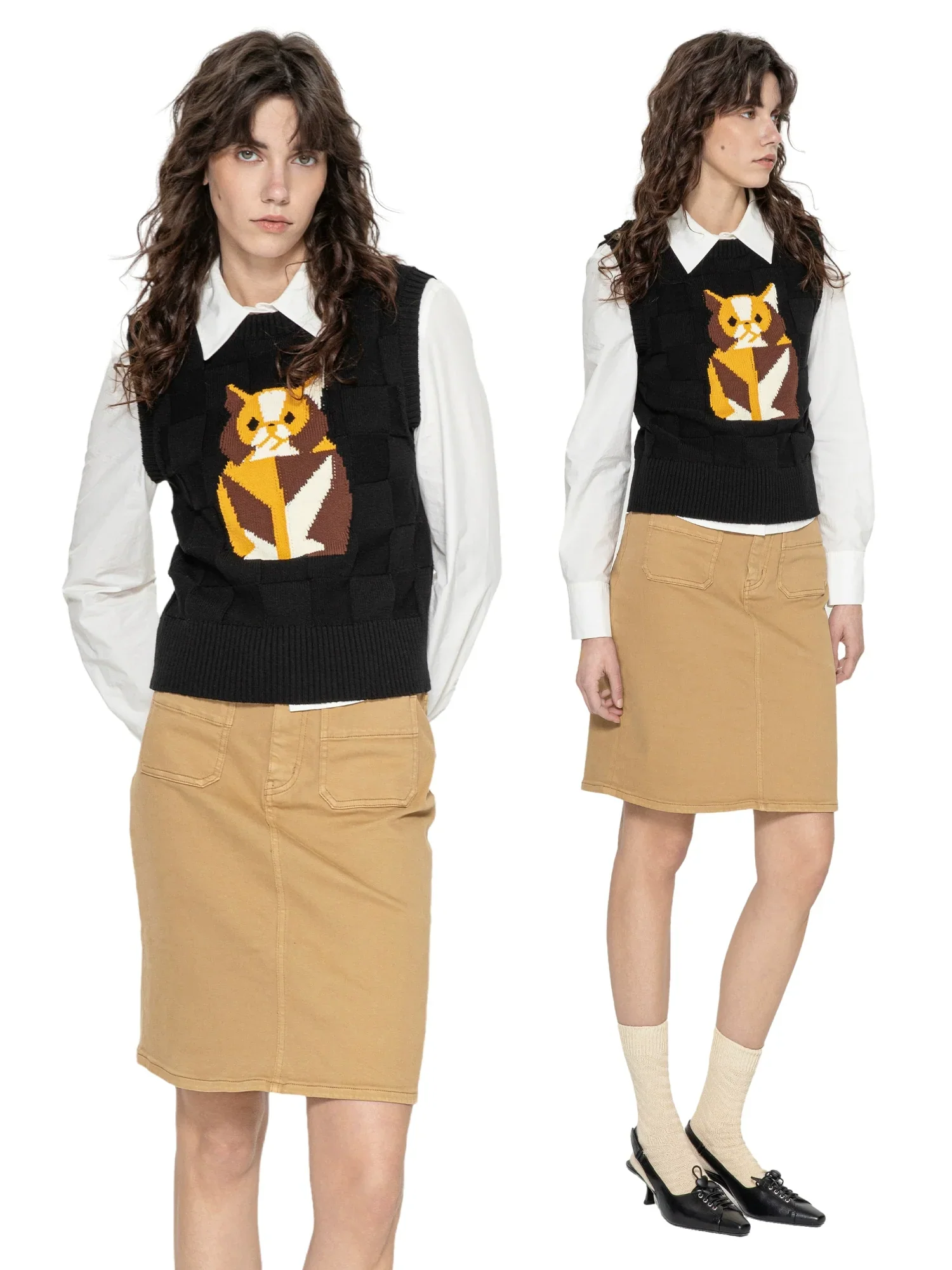 Cat Intarsia Knit Vest - Image 4