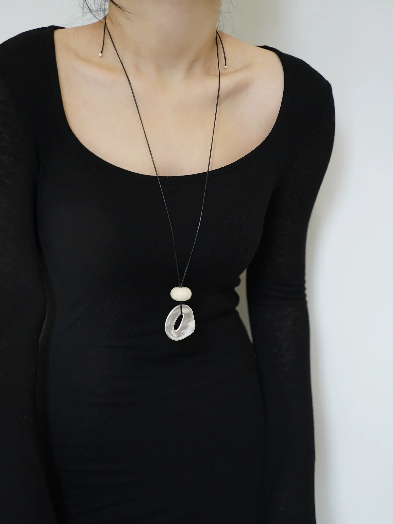 Ceramic Pendant Long Cord Necklace - Image 5
