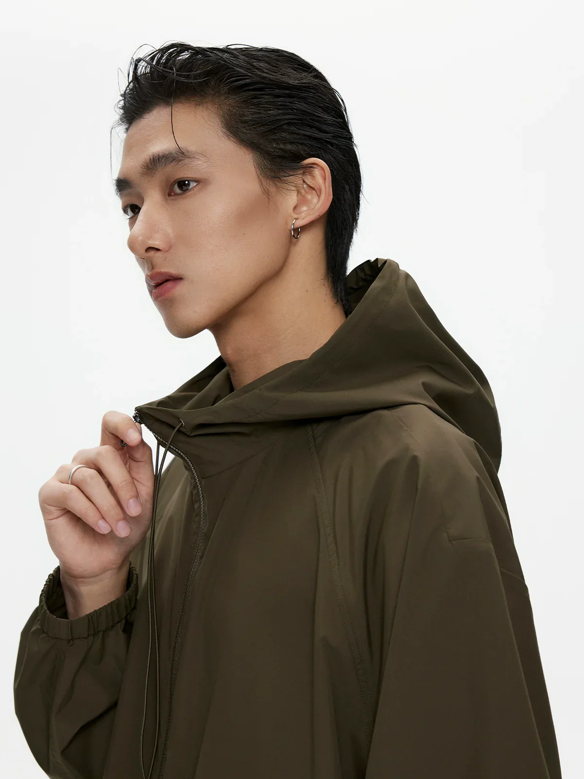 Chain Hooded Windbreaker Jacket