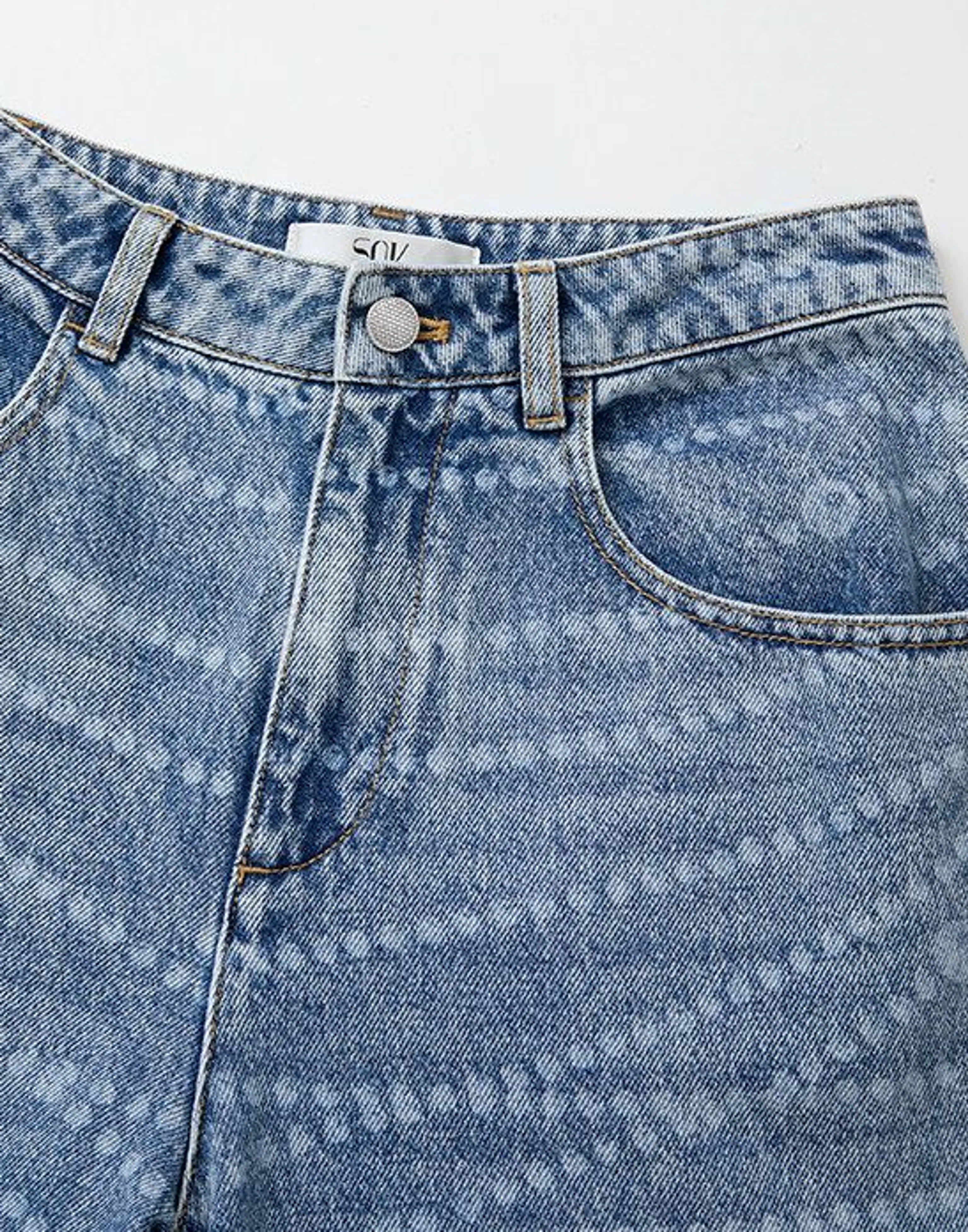 Chain-Print Wide Jeans - Image 3