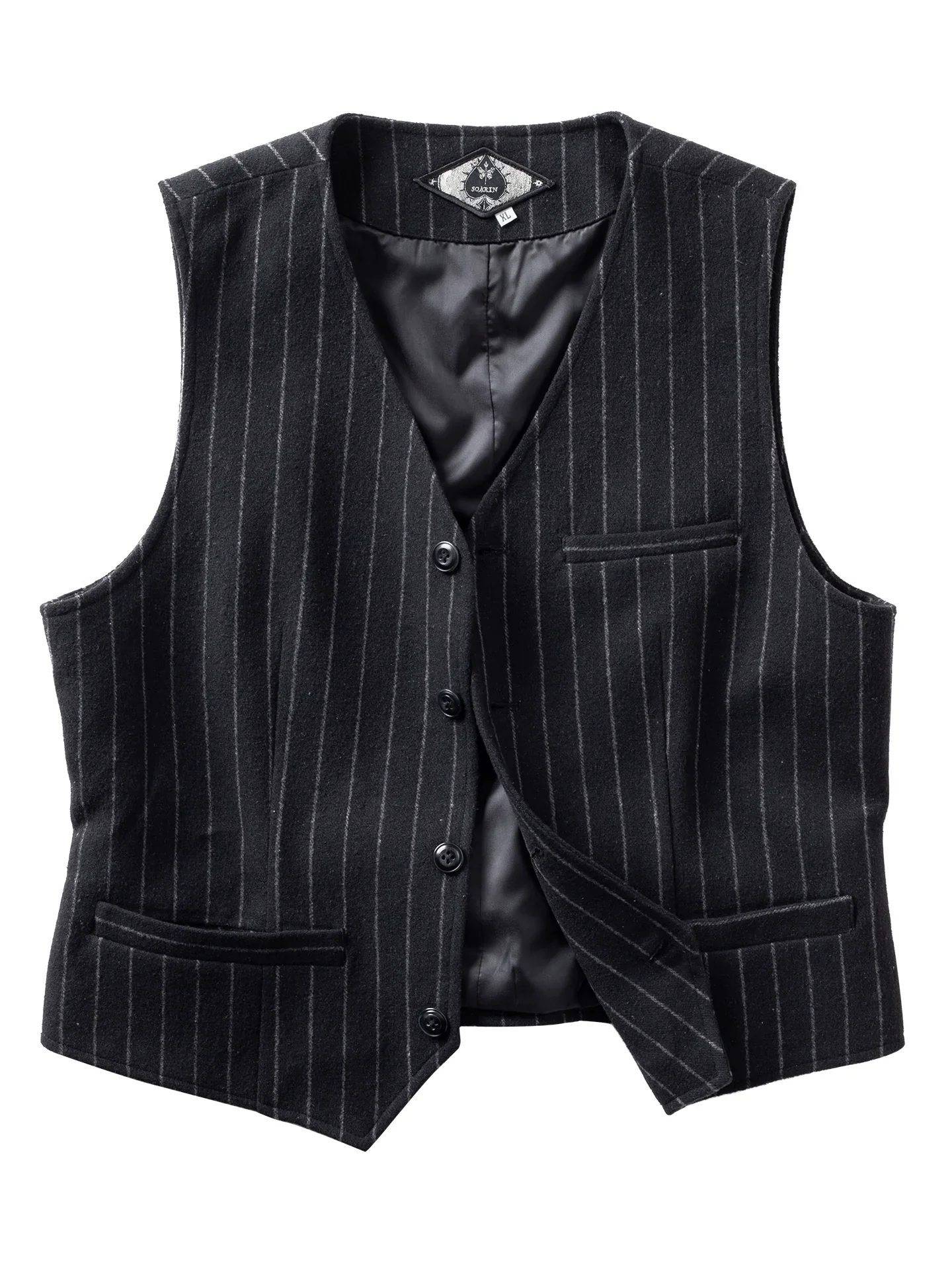 Chalk-Stripe Suit Vest - Image 5