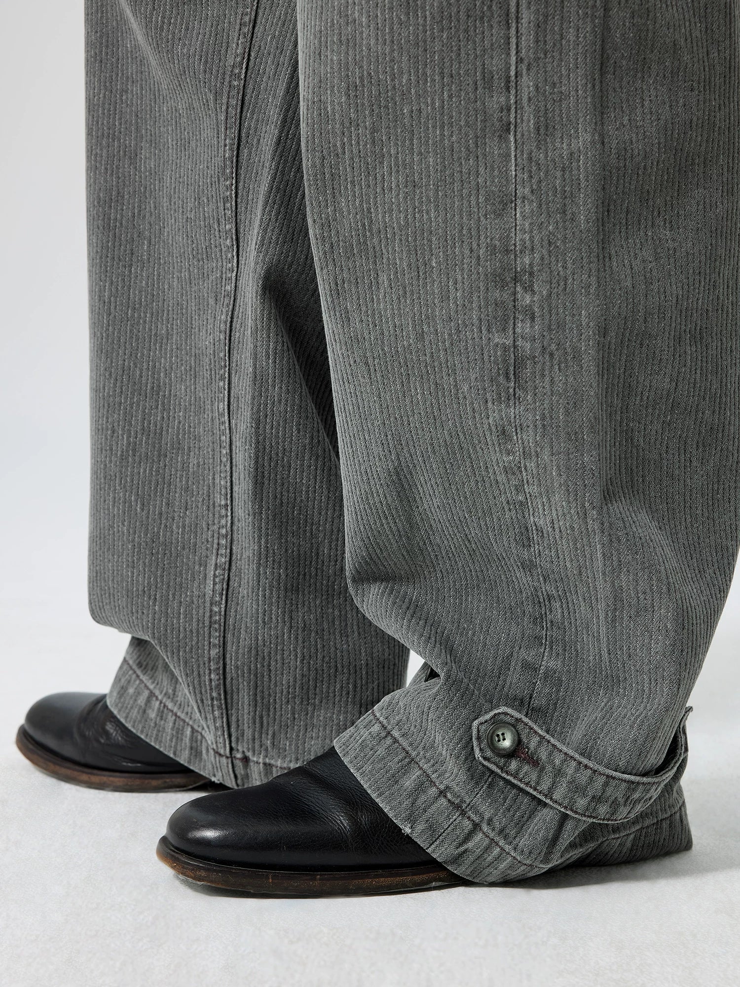Charcoal Belted Wide-Leg Trousers - Image 3