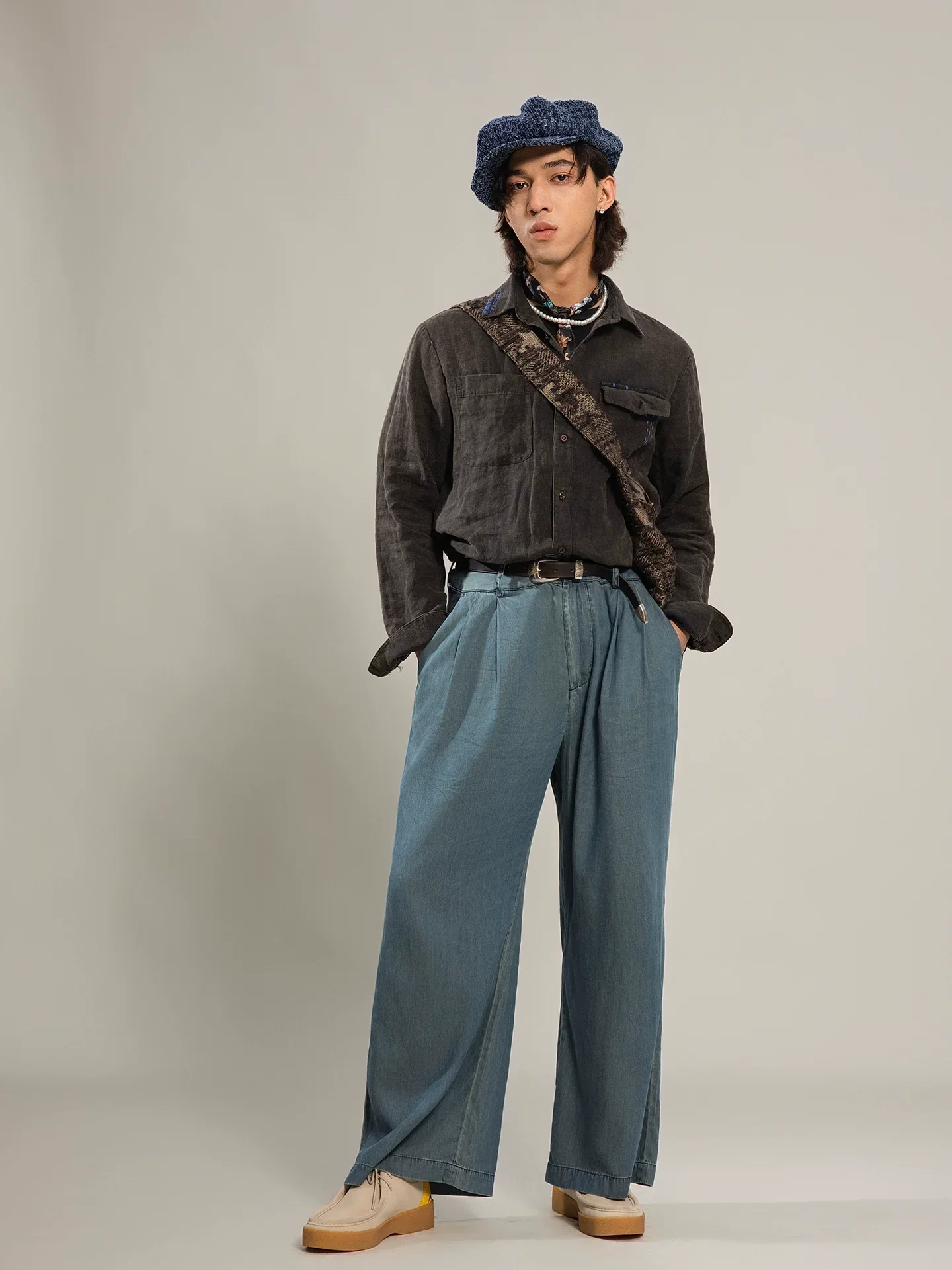 Charcoal Linen Work Shirt - Image 3