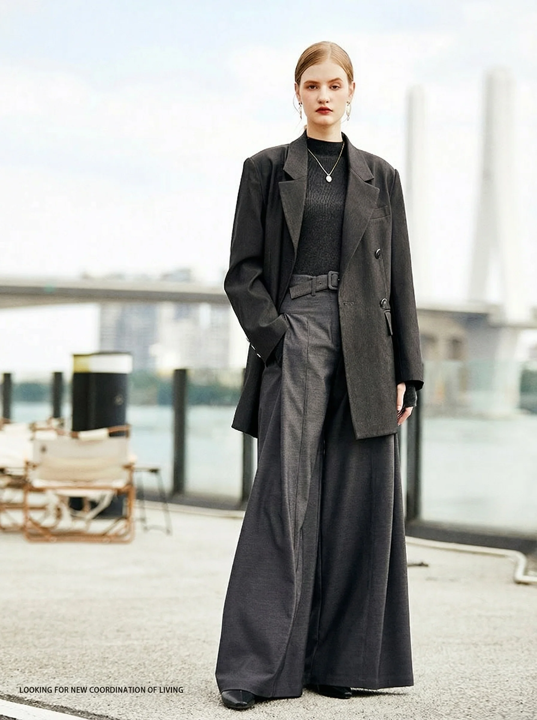 Charcoal Long Blazer - Image 3