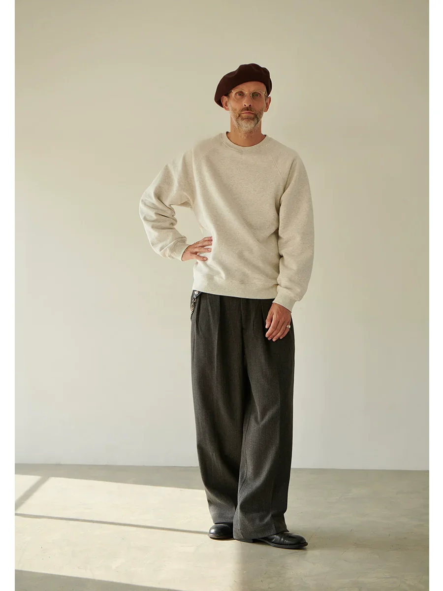 Charcoal Pleated Wide-Leg Trousers